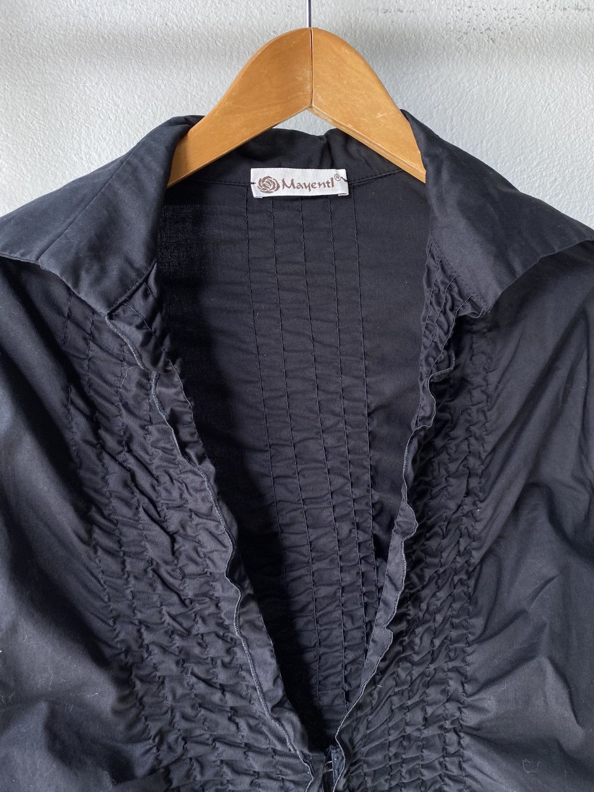 Designer × Japanese Brand Y2K Mayentl Black Ruched Long-Sleeve Blouse Size M / US 6-8 / IT 42-44 - 17 Thumbnail