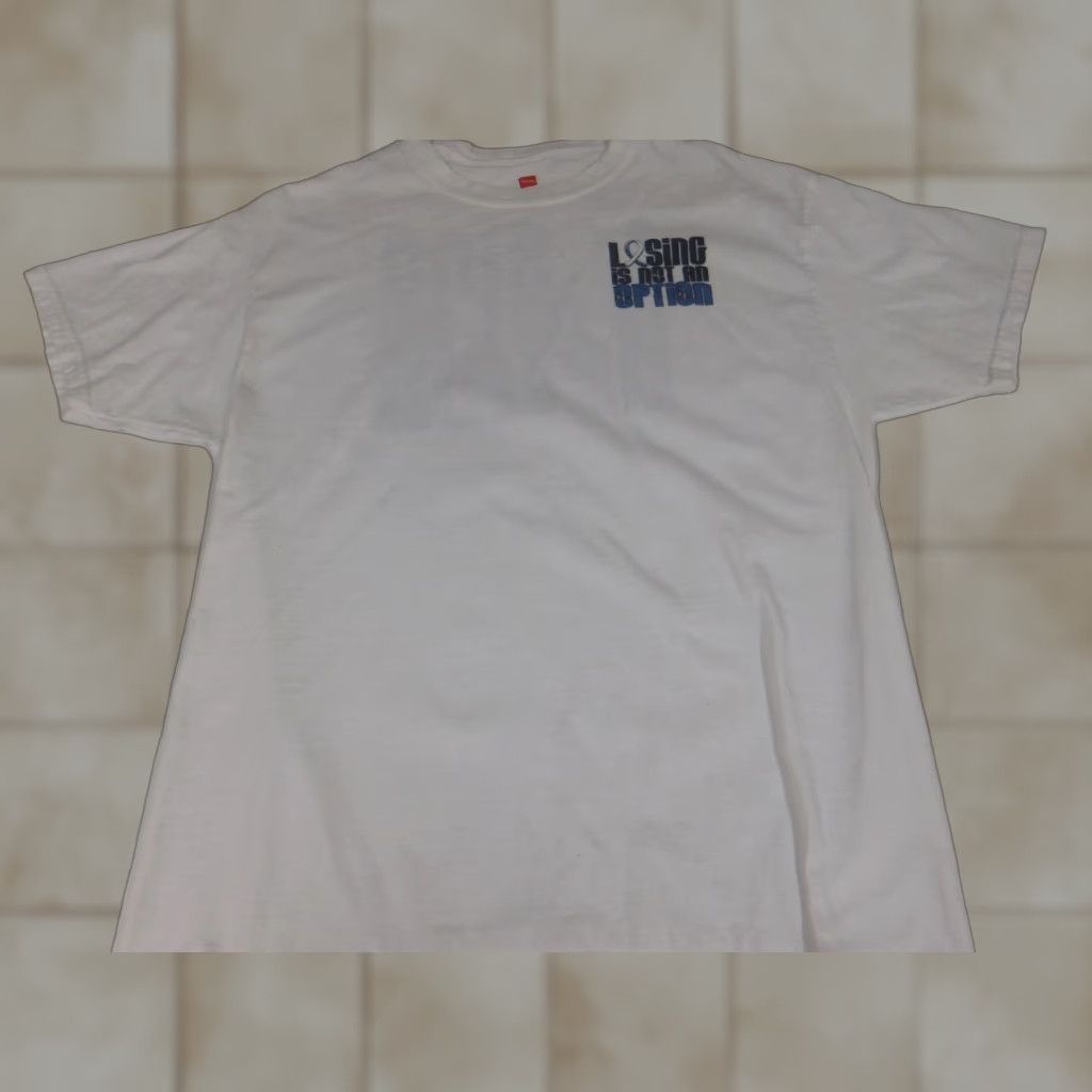 Hanes Losing is not an option Hanes Mens T-Shirt L White Crew Neck Short Sleeve 90s University Colorful Logo Bre breathable Size US L / EU 52-54 / 3 - 1 Thumbnail