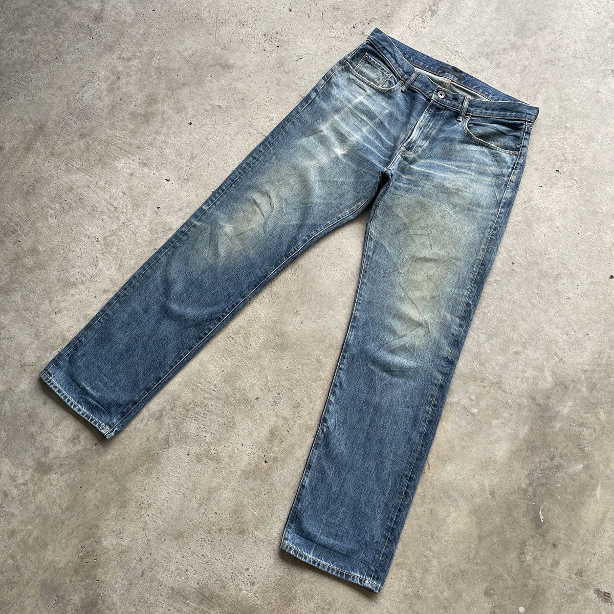 Japanese Brand Rusty💥 Vintage Japanese Brand Faded Jeans Denim Pants W35 Size US 35 - 2 Thumbnail