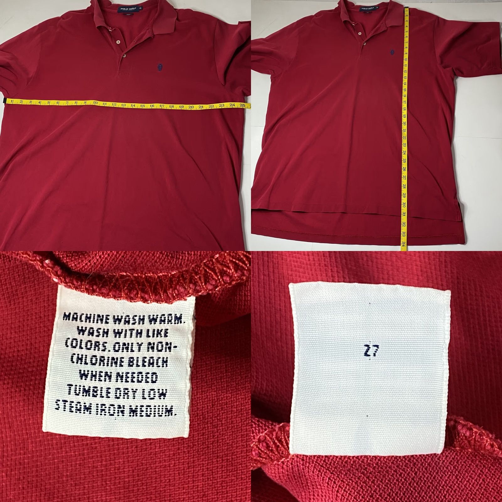 Polo Ralph Lauren VINTAGE Polo Golf Ralph Lauren Shirt Mens Red XL 100% Pima Cotton Size US XL / EU 56 / 4 - 8 Thumbnail
