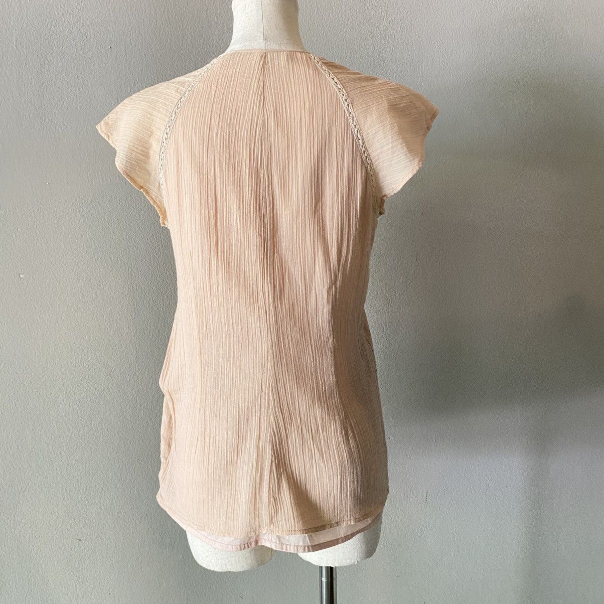 Isabel Marant Isabel Marant Peach Pleated Cap Sleeve Blouse Size S / US 4 / IT 40 - 21 Thumbnail