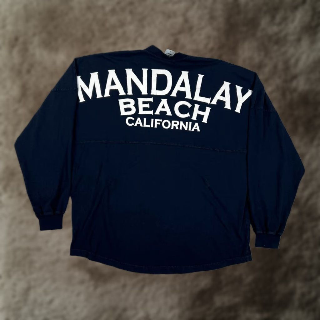 ESPIRIT Spirit Jersey Shirt Mens Long Sleeve XL Navy Blue Mandalay Beach California Crew Neck Graphic Print 90s Travel Coast Beach Size US XL / EU 56 / 4 - 1 Thumbnail