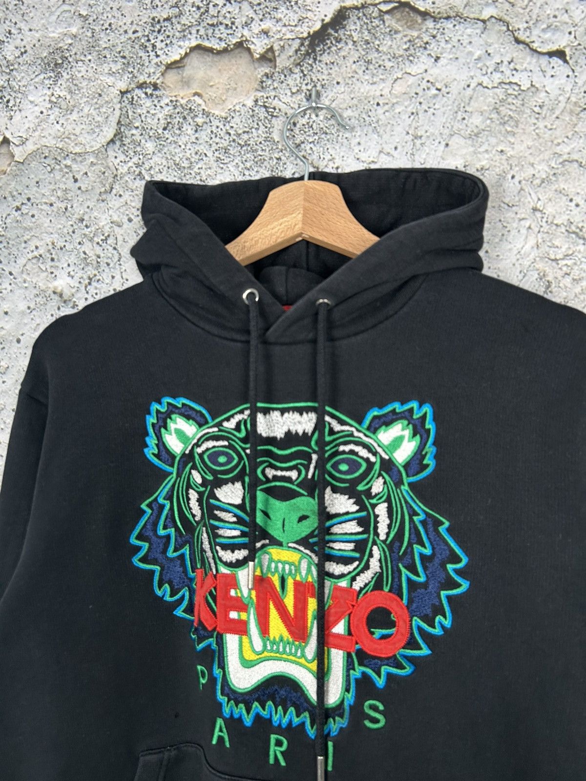 Designer Kenzo Paris Embroidered Tiger Black Hoodie Designer Vintage Size US S / EU 44-46 / 1 - 3 Thumbnail