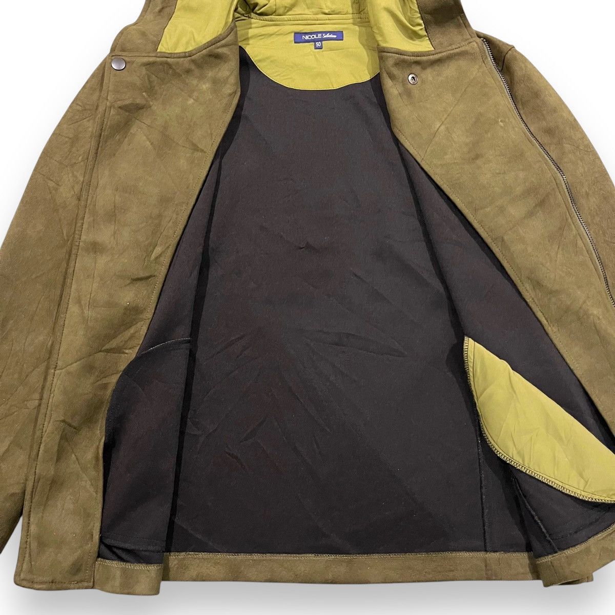 Japanese Brand 🇯🇵 NICOLE SELECTION FAUX SUEDE ZIPPED UP JACKET HOODIE Size US L / EU 52-54 / 3 - 5 Thumbnail