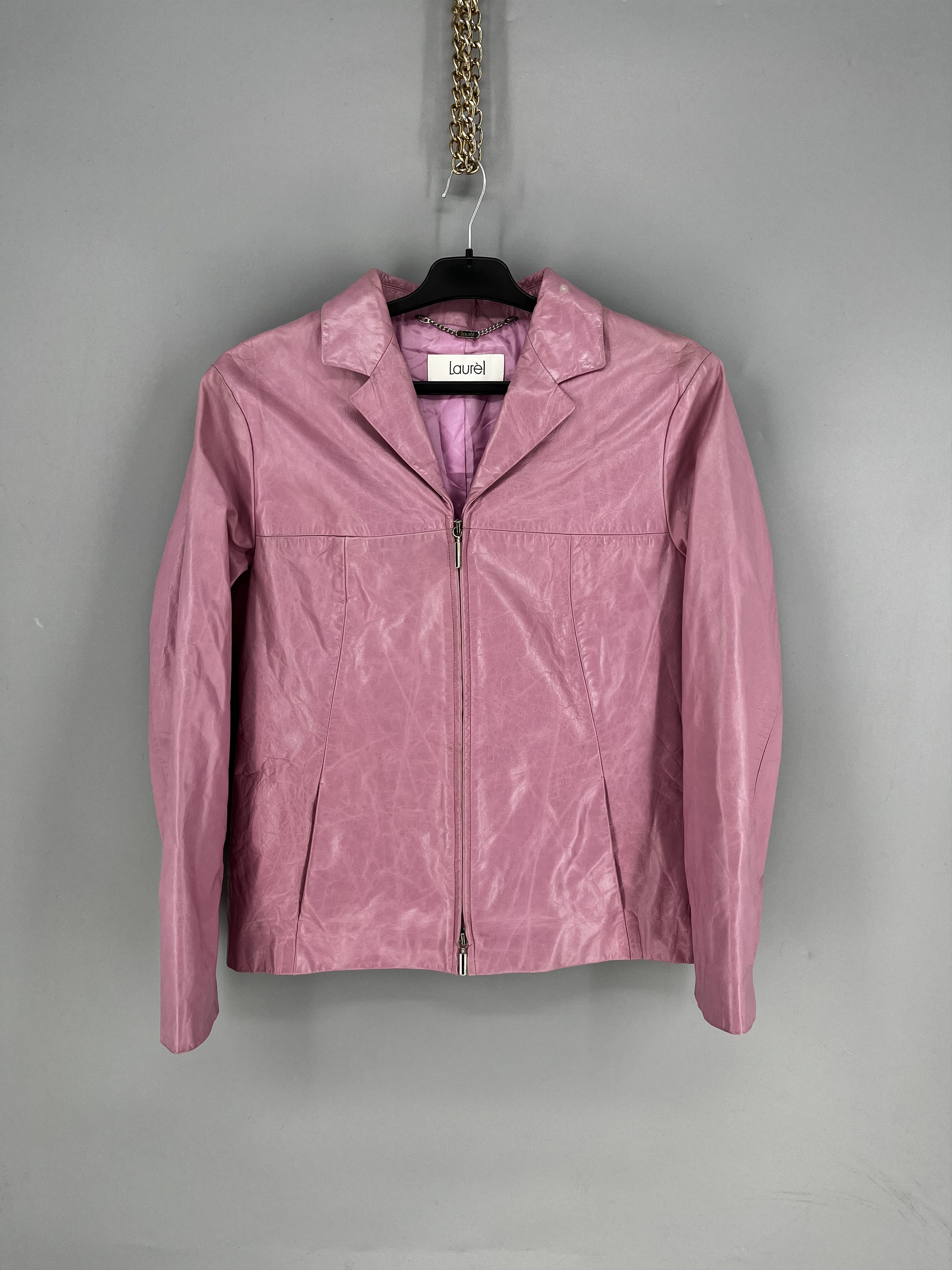 Laurel Leather biker jacket Laurel Pink size 38FR in Leather Size S / US 4 / IT 40 - 1 Thumbnail