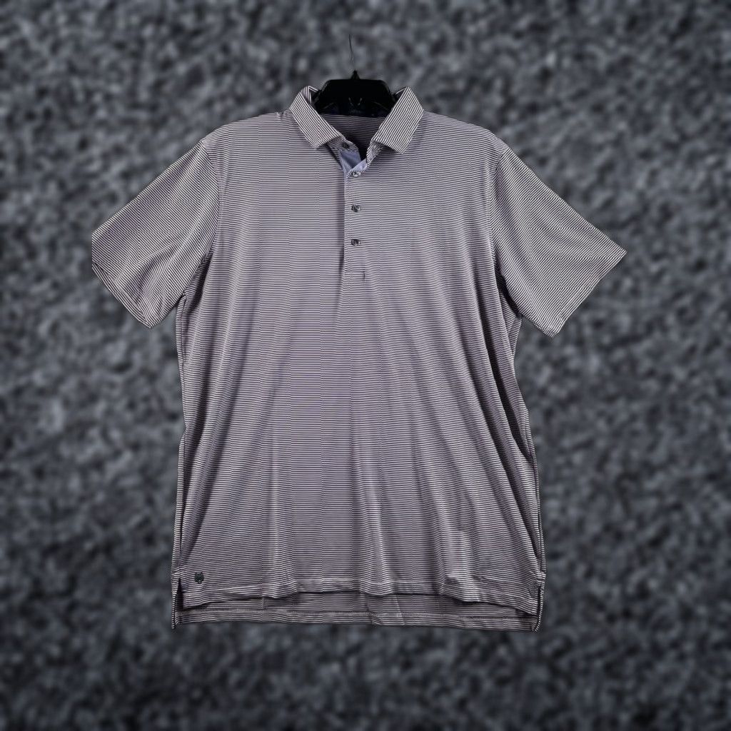 Vintage Greyson Polo Shirt Men XL Striped Short Sleeve Golf Purple/Gray Pattern Wolf Maze Runner Brand Greyson Polo Men XL Striped Shirt Short Sleeve Golf Size US XL / EU 56 / 4 - 1 Thumbnail