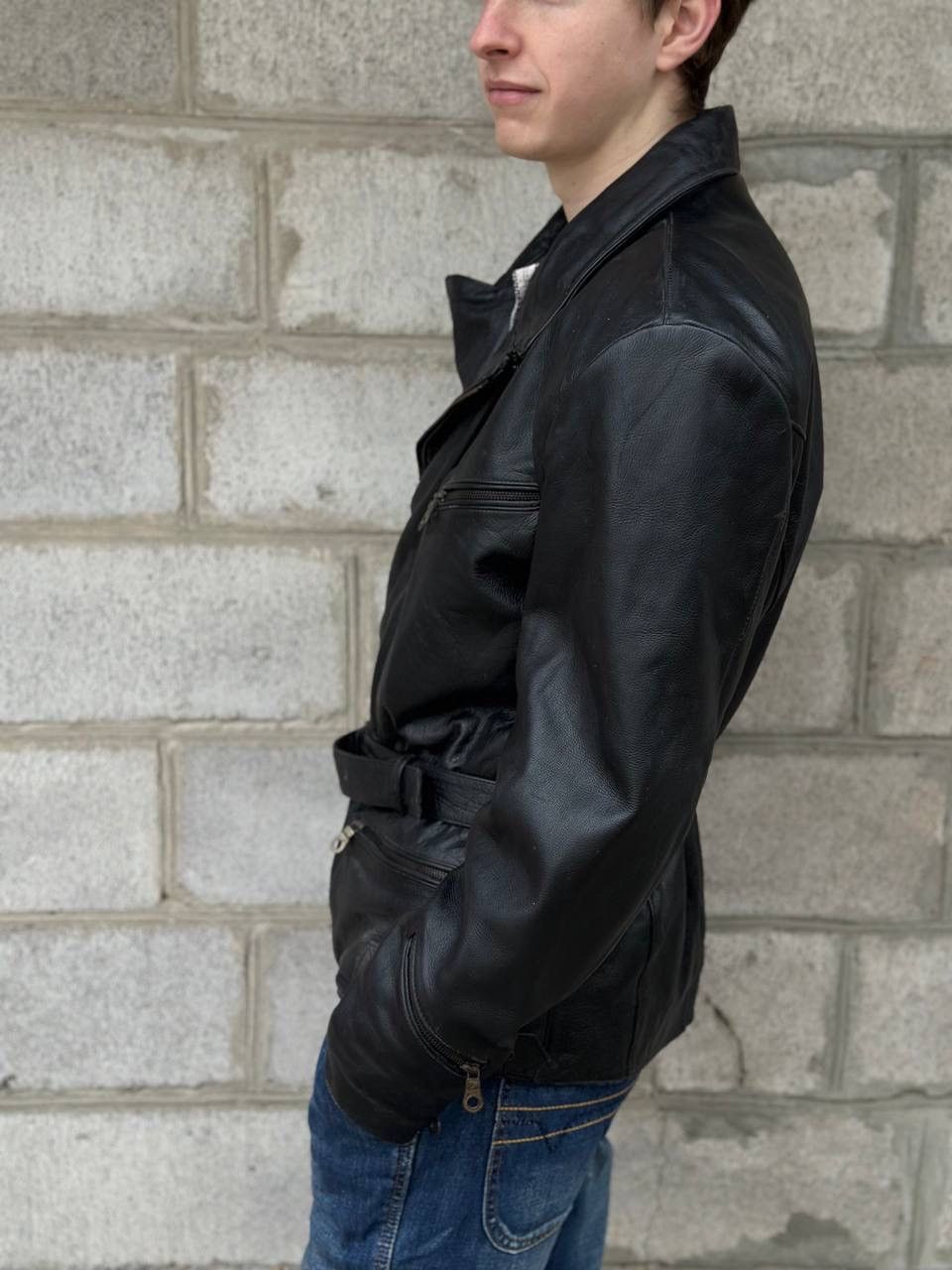 Cowboy Equipment VTG 90s Western Leather Moto Jacket Size L Sanmaru Y2K USA Size US L / EU 52-54 / 3 - 9 Thumbnail