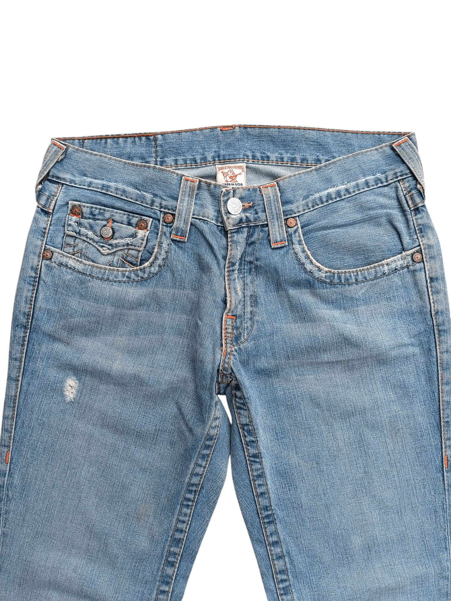 True Religion × Vintage True Religion Joey Flare Distressed Jeans Size US 34 / EU 50 - 5 Thumbnail