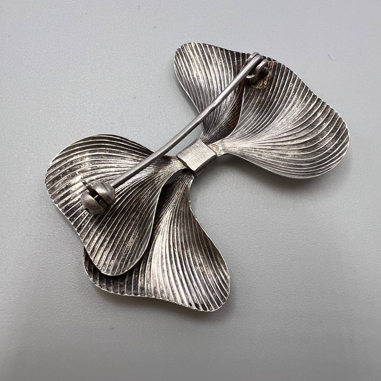 Sterling Silver 1989 Vintage Women's USSR Silver 916 Brooch Bow Badge Signed Size ONE SIZE - 3 Thumbnail
