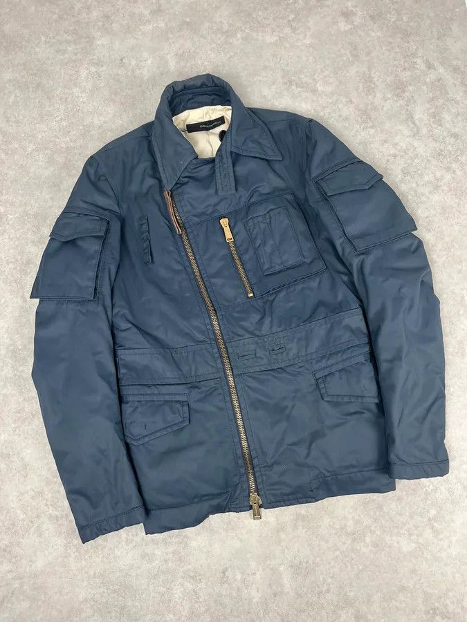 Dsquared2 AW2007 Dsquared2 Navy Asymmetrical Cargo Zip Jacket Size US M / EU 48-50 / 2 - 5 Thumbnail