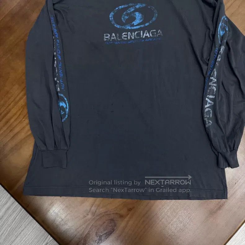 Balenciaga Balenciaga Washed Wave Effect Long Sleeve Shirt Size US M / EU 48-50 / 2 - 3 Thumbnail