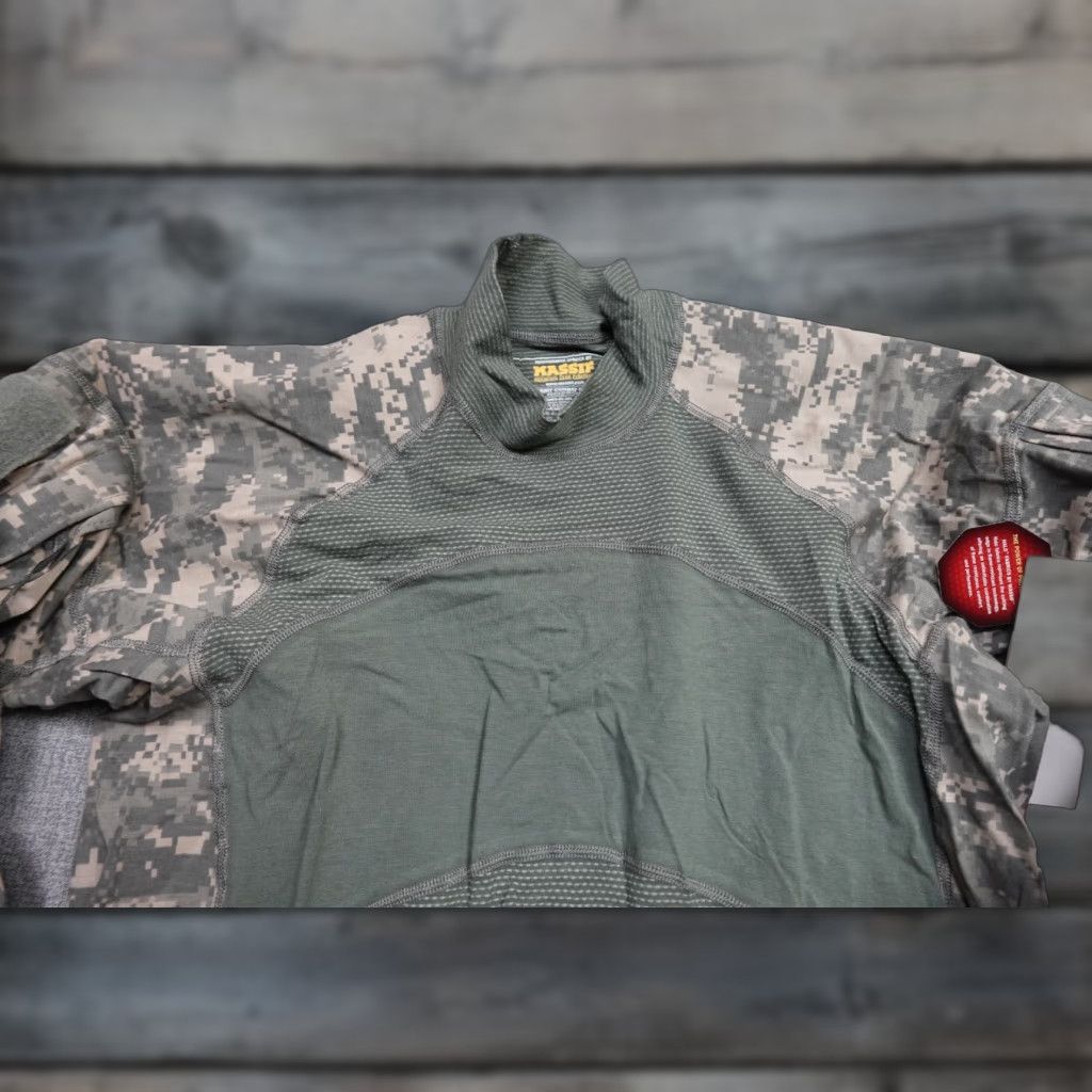 Vintage Massif Army Combat Shirt Mens L Green Digital Camo Stretch NWT Camouflage Long Sleeve Shirt Size US L / EU 52-54 / 3 - 1 Thumbnail