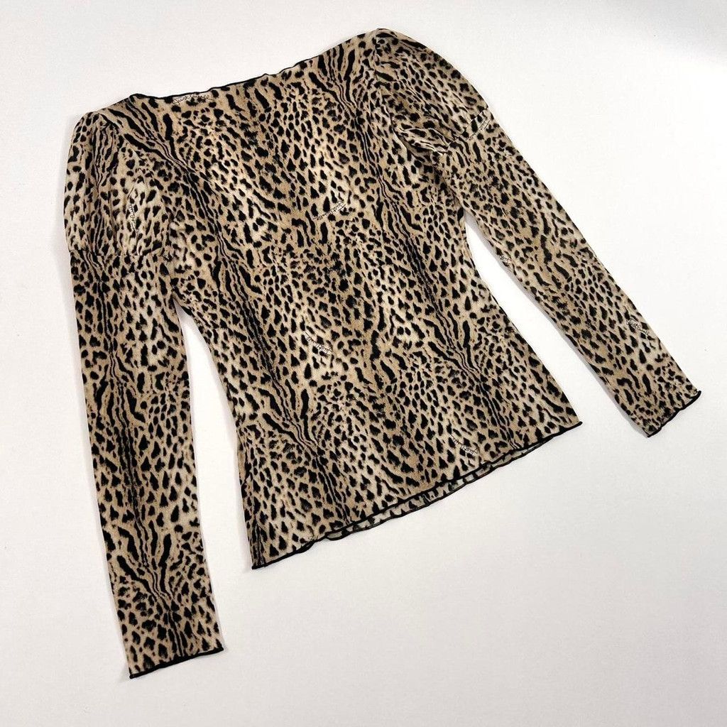 Just Cavalli y2k Cavalli brown and black cheetah print long sleeve top Size M / US 6-8 / IT 42-44 - 4 Thumbnail