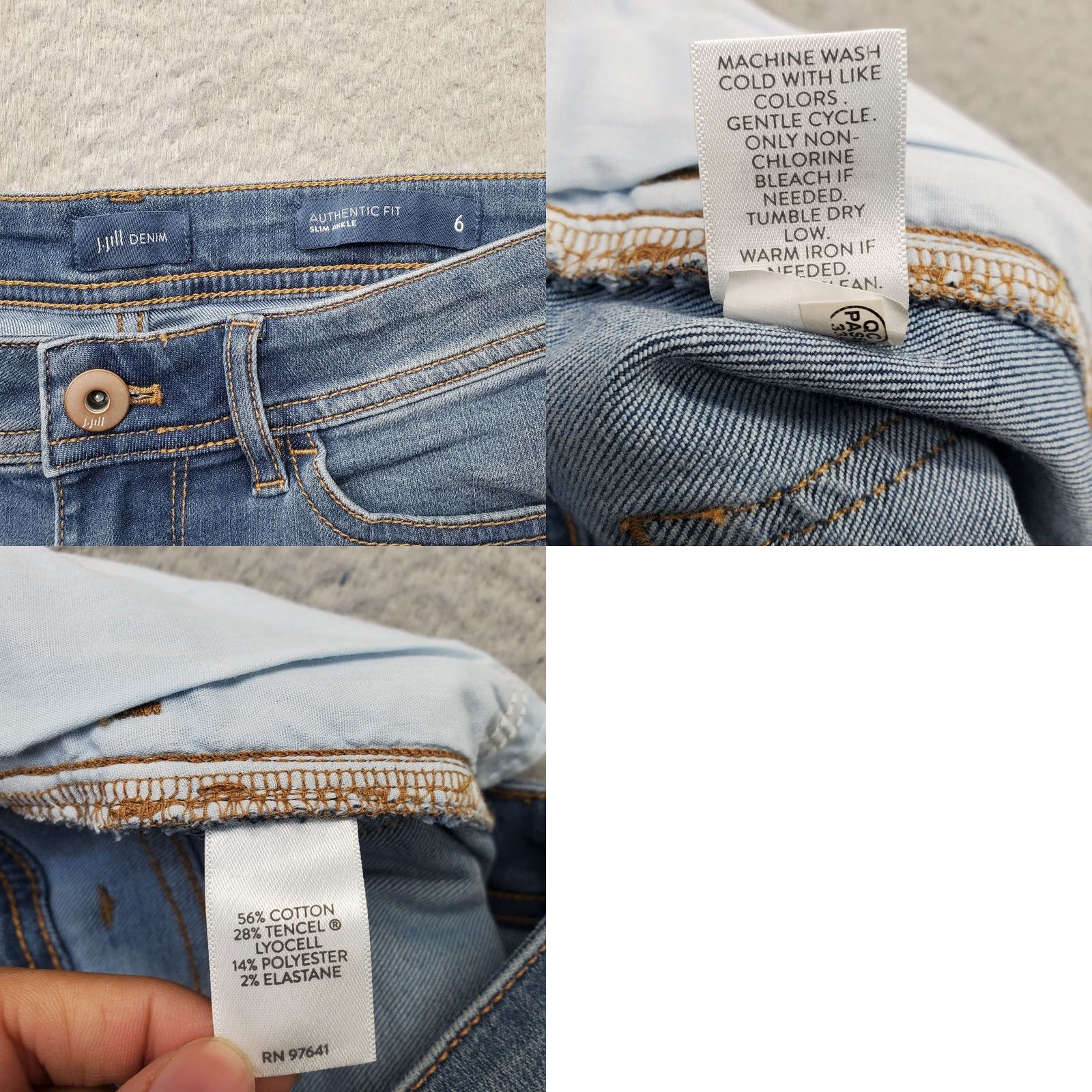 J. Jill J. Jill Jeans Women 6 Blue Denim Stretch Ankle Button Skinny 5-Pocket Design Outdoor Size 6 Womens Modern Fit Size 28" / US 6 / IT 42 - 8 Thumbnail