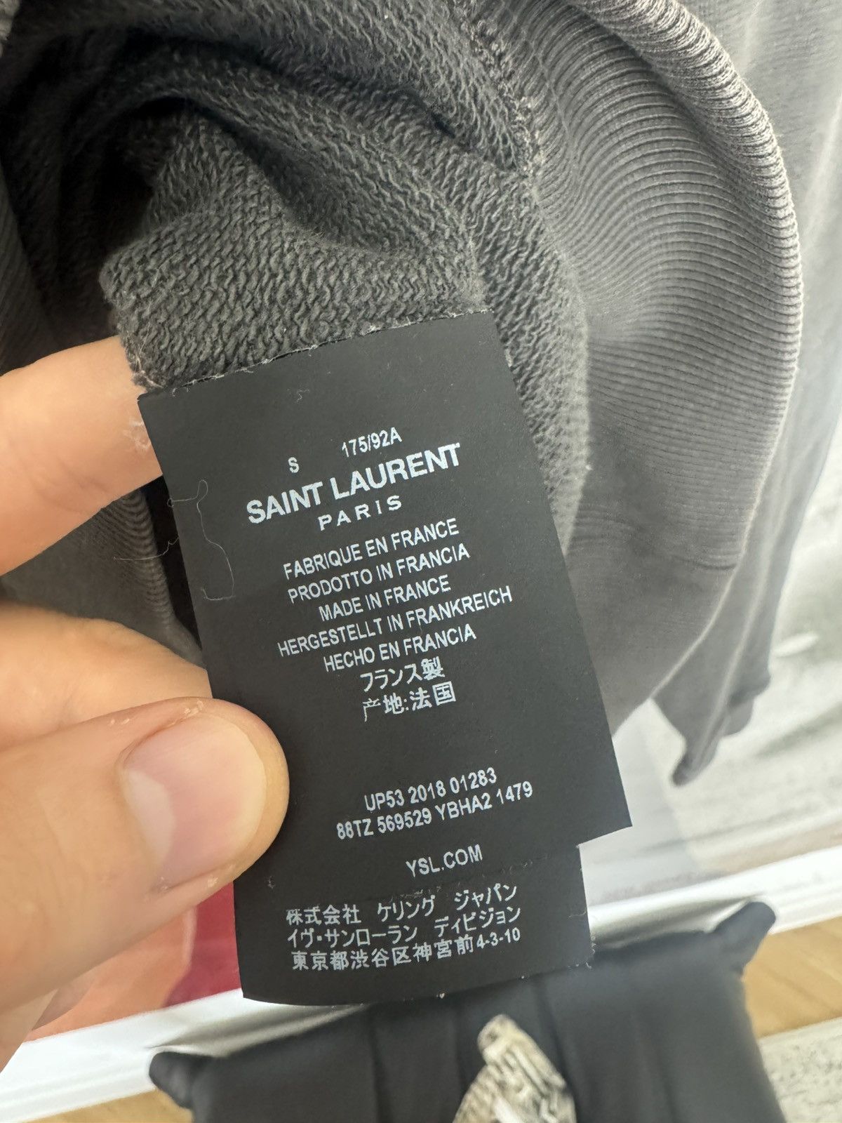 Saint Laurent Paris SS18 Saint Laurent Crewneck Distressed Washed YSL Logo Rare Size US S / EU 44-46 / 1 - 5 Thumbnail