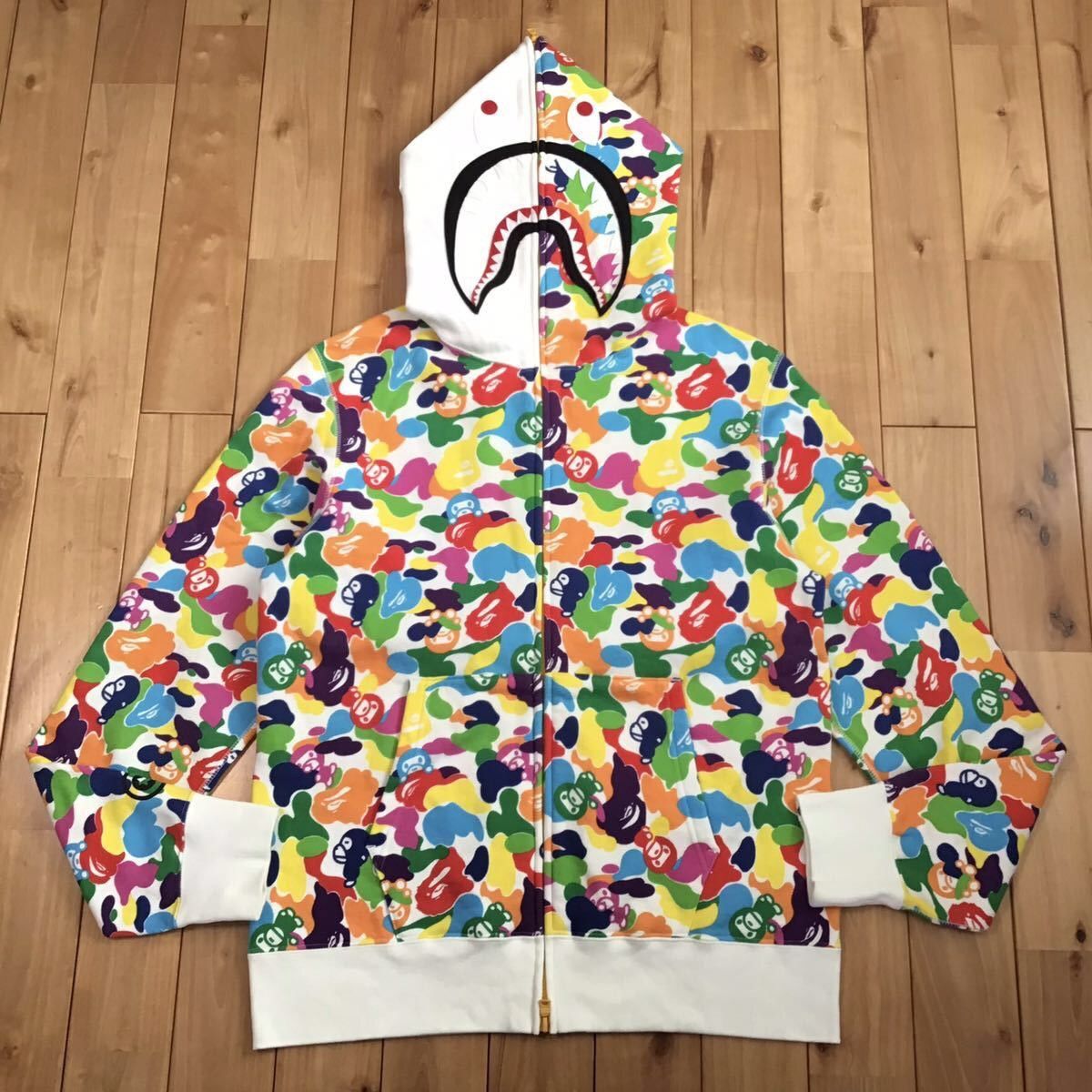 BAPE Milo Multi Camo Shark full zip hoodie a bathing ape 
