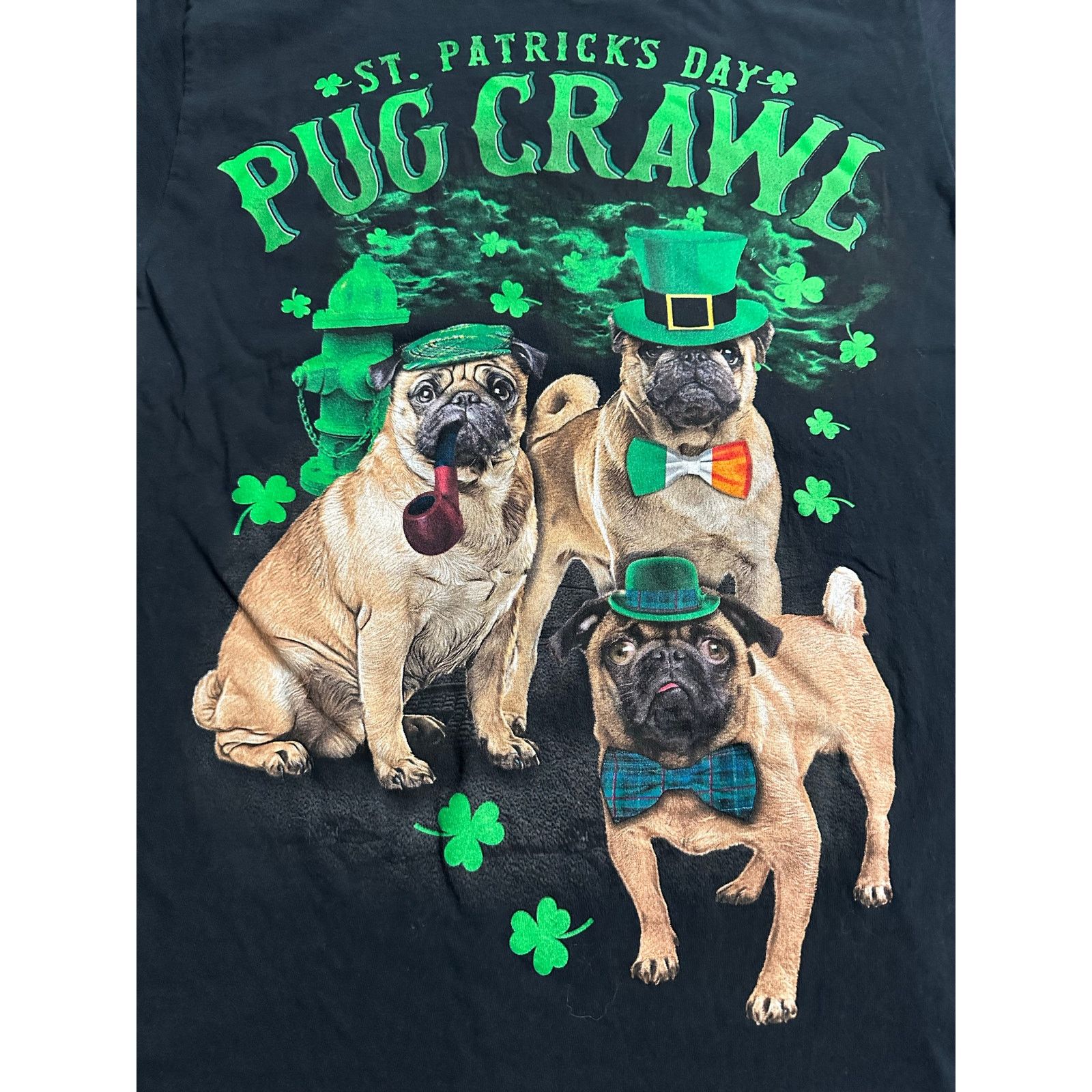 Fruit Of The Loom St. Patrick's Day Pug Crawl T Shirt Fruit Of The Loom Sz S Size US S / EU 44-46 / 1 - 2 Thumbnail