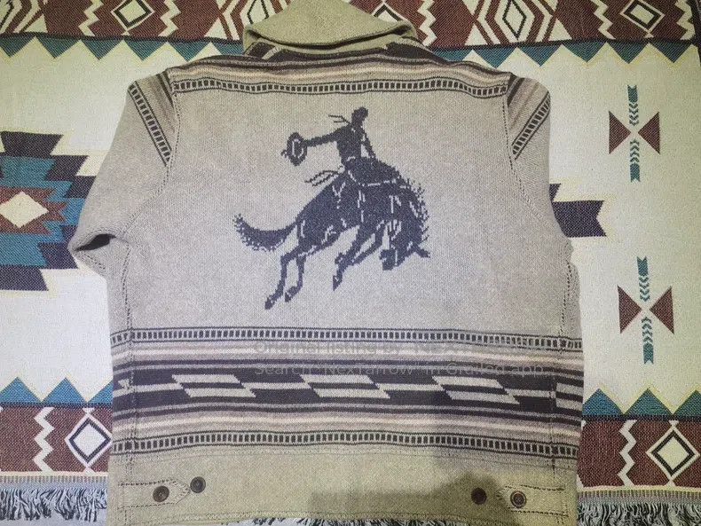 RRL Ralph Lauren RRL Ralph Lauren Vintage Buffalo Totem Wool Blend Jacket Size US XL / EU 56 / 4 - 2 Thumbnail