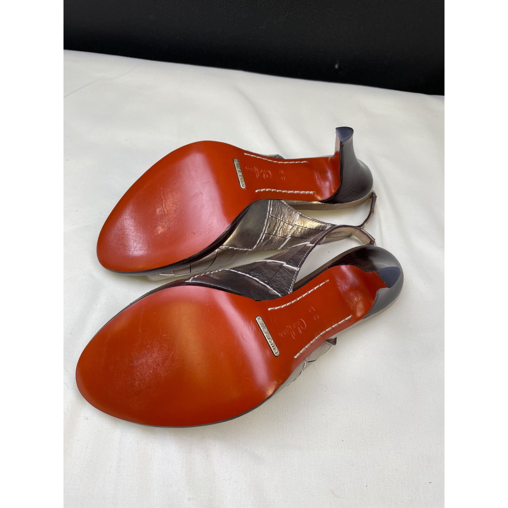Cole Haan Cole Haan Women's Gold Leather Shoes/ Heeled 4" Sandals Size Size US 8 / IT 38 - 6 Thumbnail