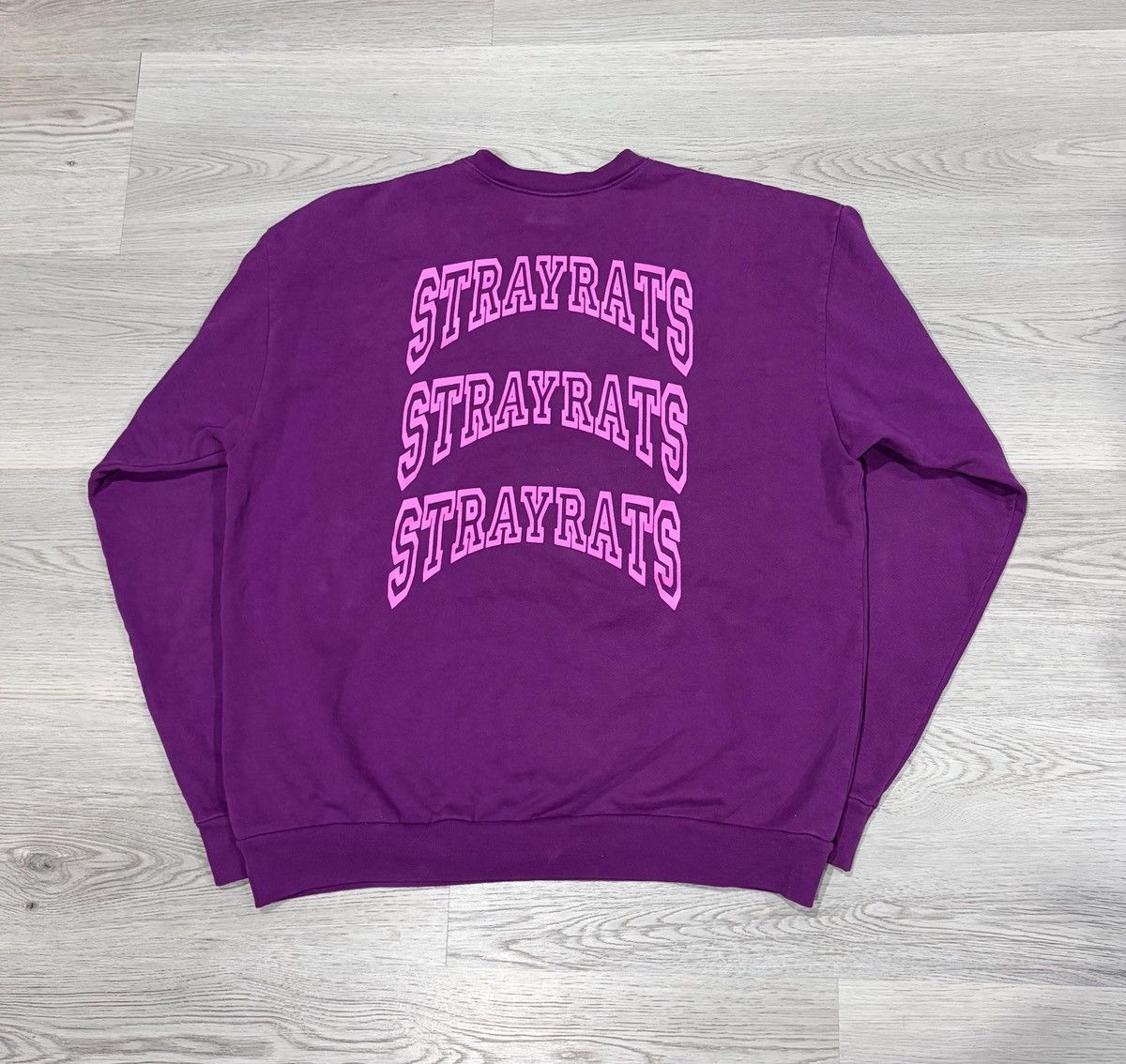 Stray Rats Stray Rats Purple Arch Logo Crew Neck Sweatshirt Size US L / EU 52-54 / 3 - 4 Thumbnail