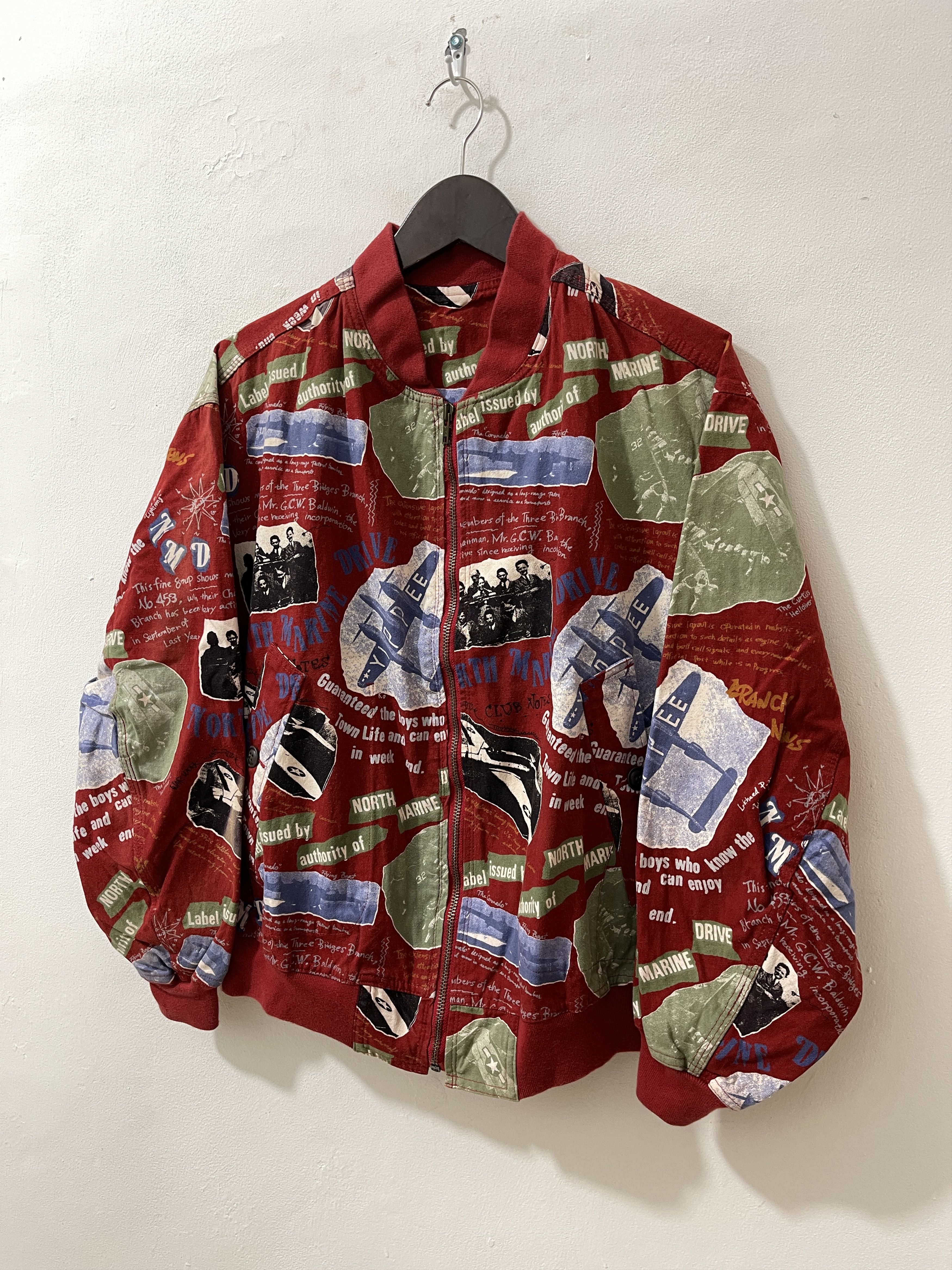 45rpm Vintage 45RPM Japan Archive Art Canvas Bomber Jacket Size US XL / EU 56 / 4 - 2 Thumbnail
