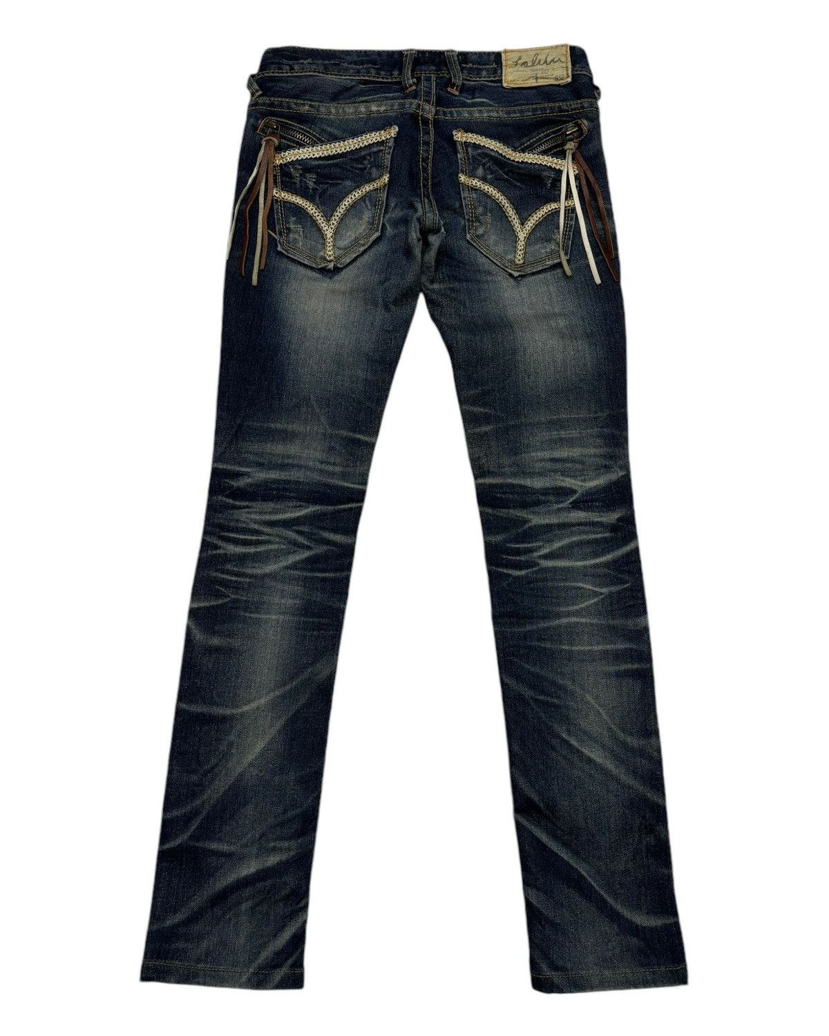 Japanese Brand 🔥Vintage Lolita Punk Skinny Jeans Washed Distressed Denim Size 27" / US 4 / IT 40 - 2 Thumbnail