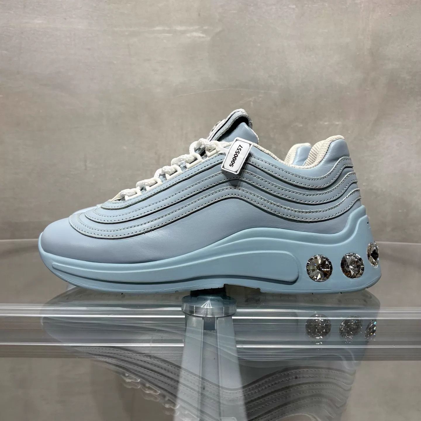 Miu Miu MIU MIU Blue Crystal Sneaker 35.5 YH5000557 New in Box Size US 4.5 / IT 34.5 - 3 Thumbnail