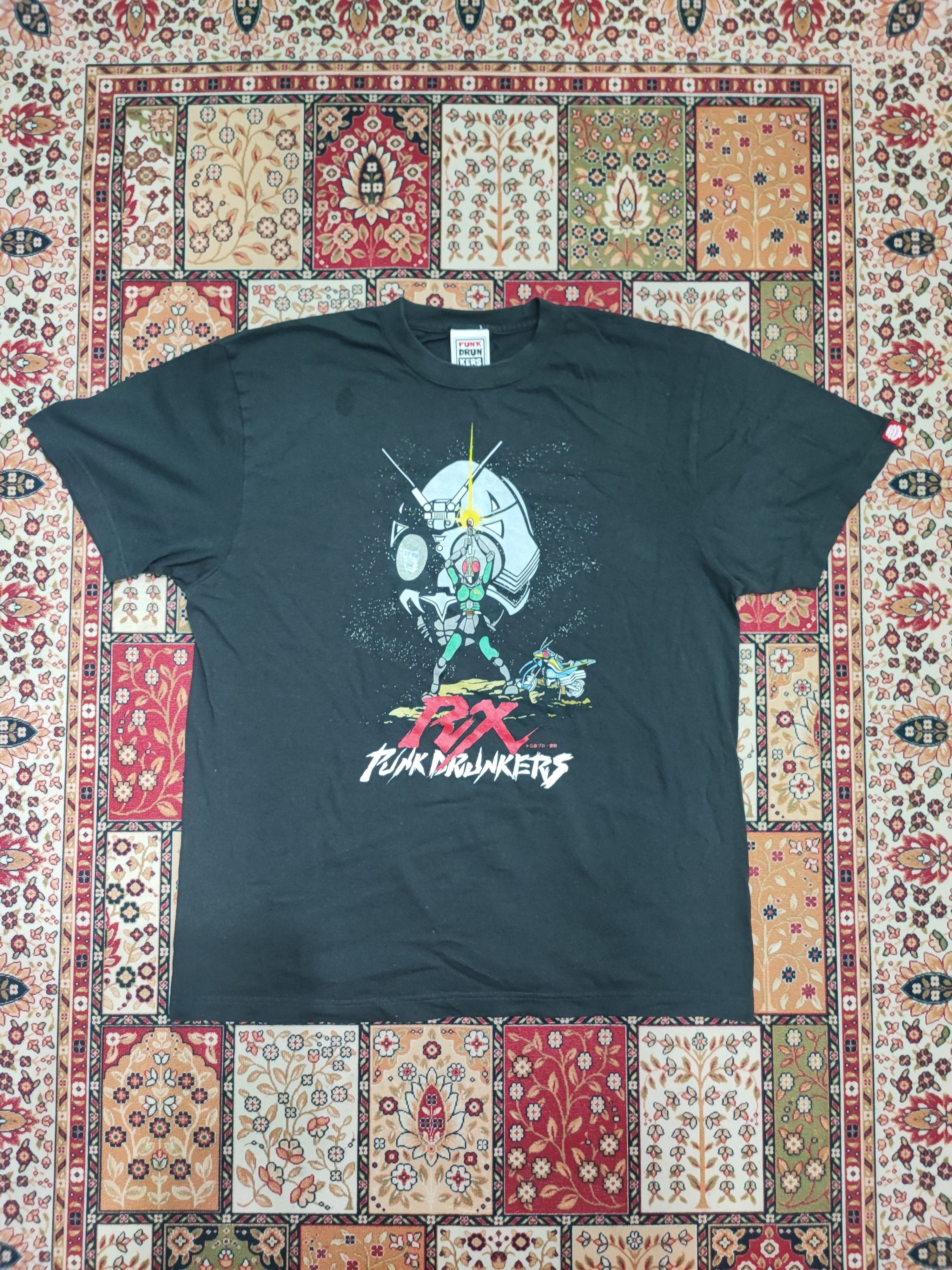 image of Archival Clothing Super!! Kamen Rider Rx Punk Drunkers Japan Tshirt in Black, Men's (Size XL)