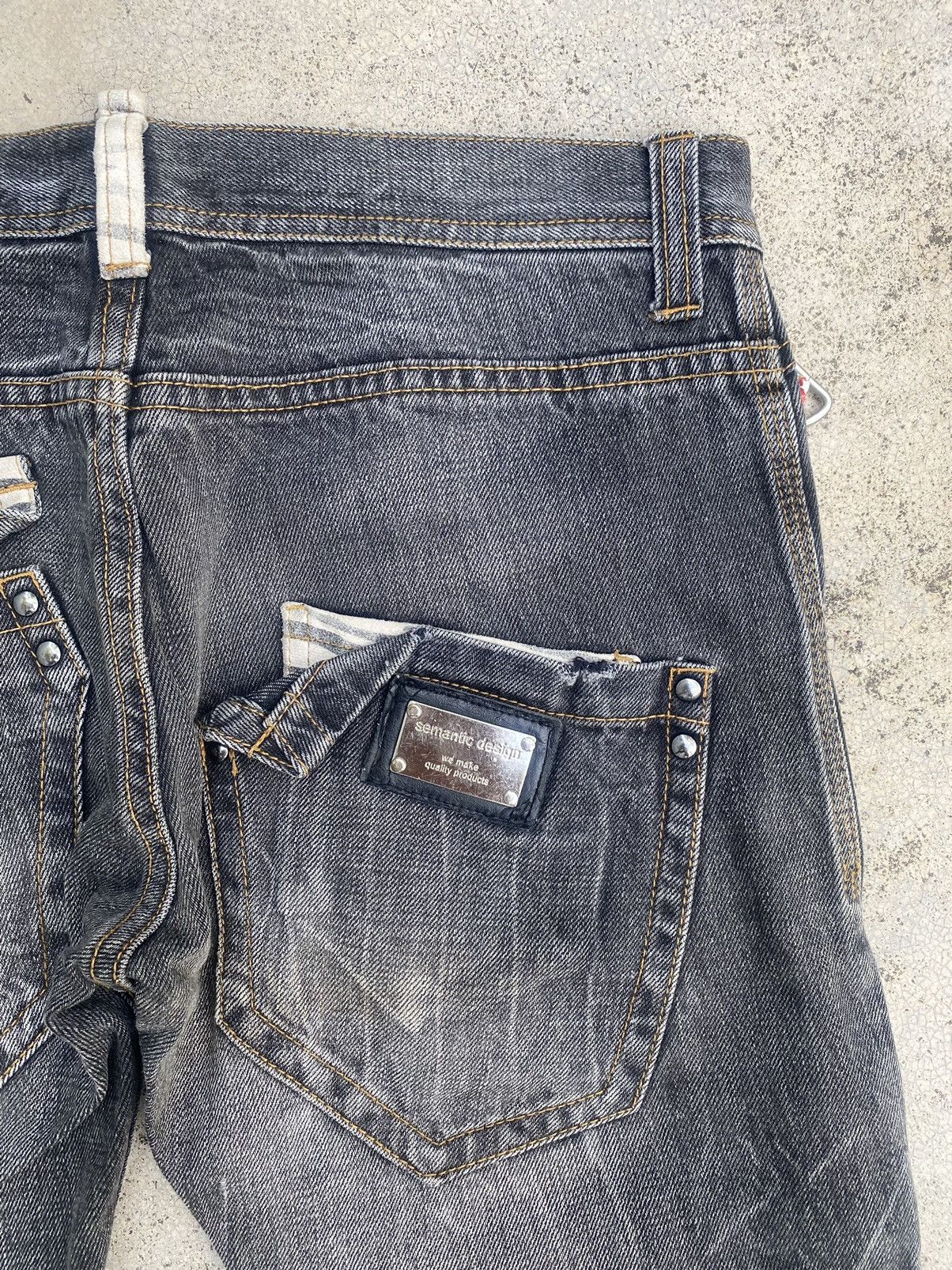 If Six Was Nine Japanese Brand Semantic Clawmark Straightcut Denim Jeans Size US 31 - 17 Thumbnail