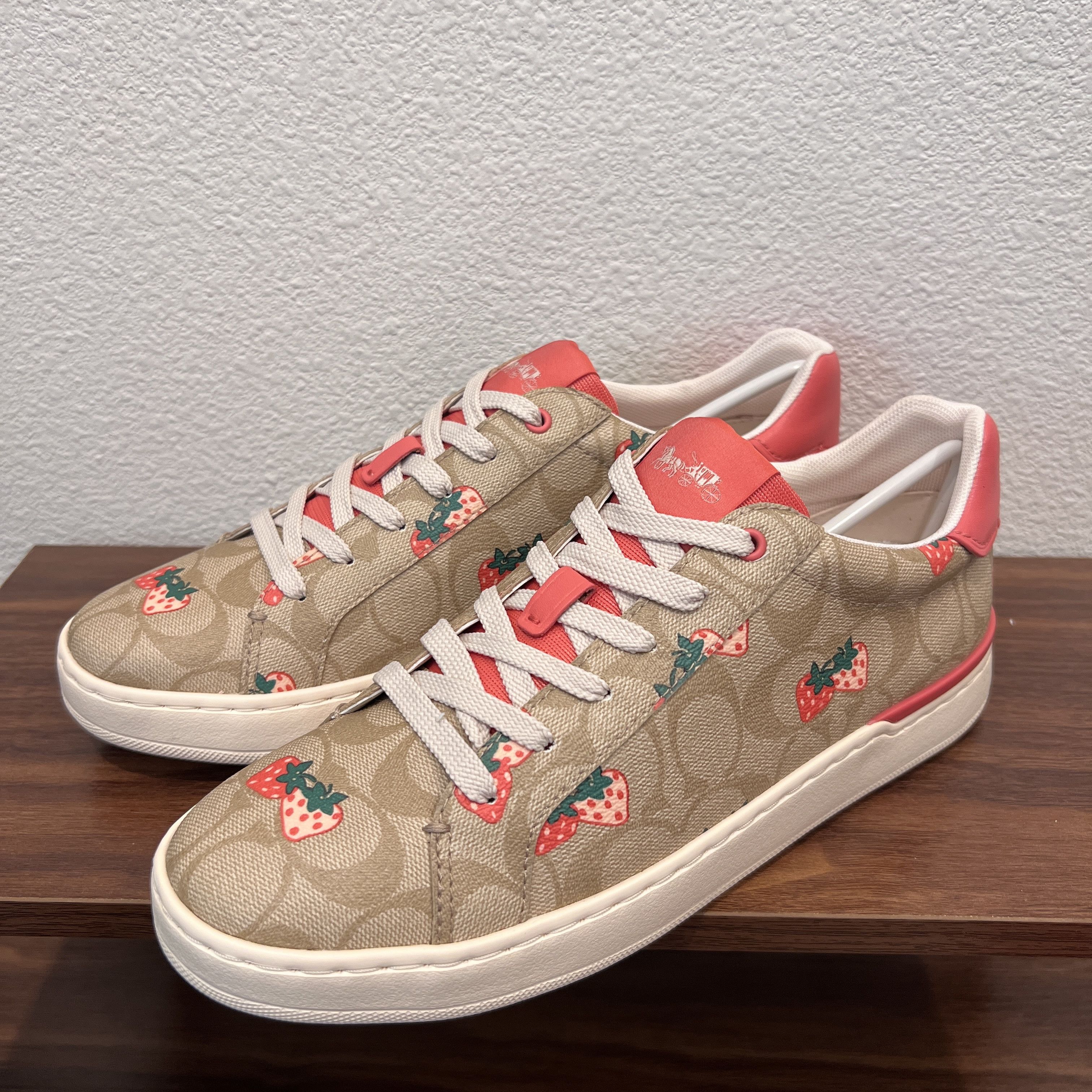 Coach Low shops Top Clip Sneakers Strawberry Print Size 9