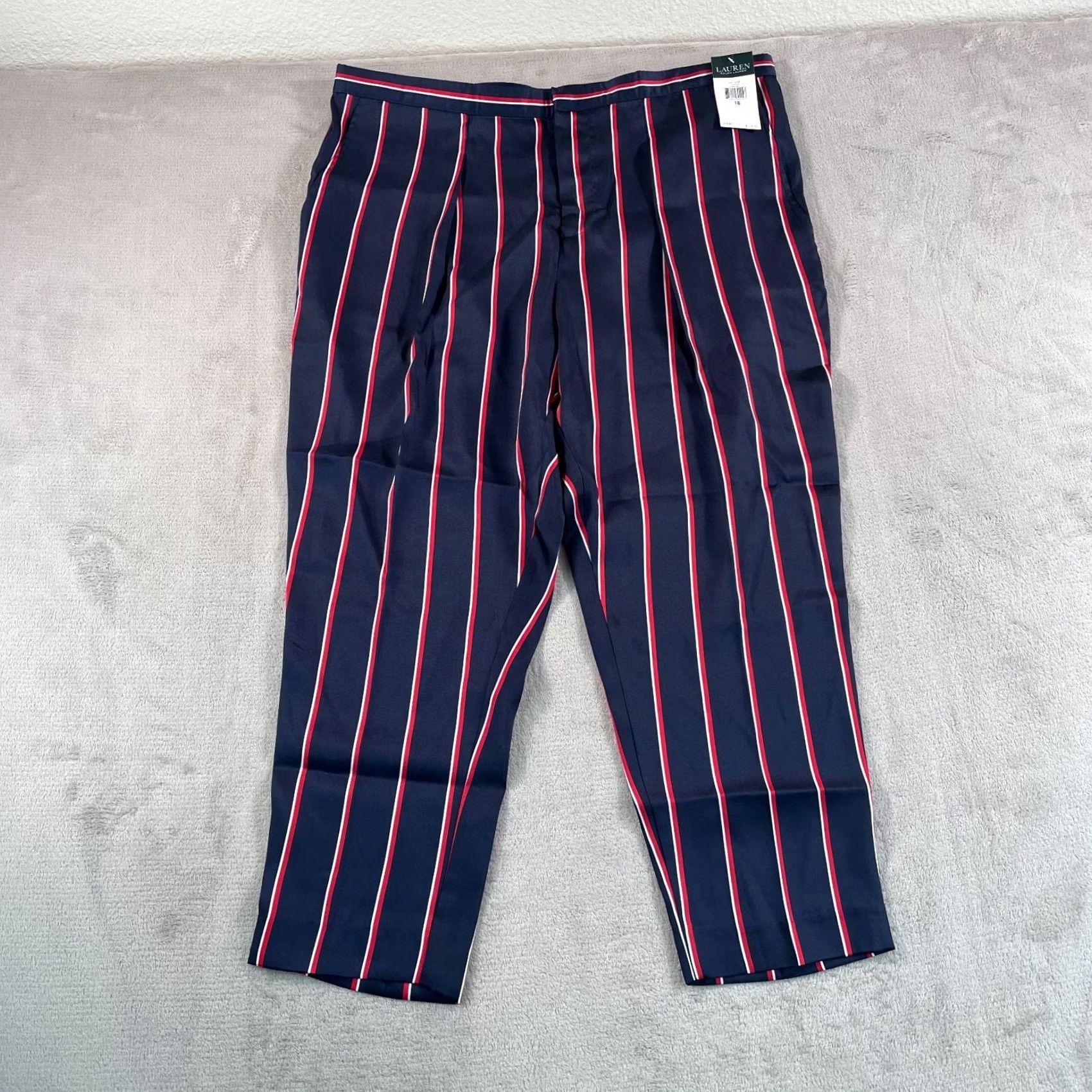Ralph Lauren Lauren Ralph Lauren Alysse Pants Women 16 Navy Red Stripe Casual Lounge NWT Size 38" / US 16 / IT 52 - 2 Thumbnail