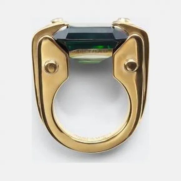 Bottega Veneta o1bcso1str0725 Size: 13 / Bolt Ring in Gold/Green Size ONE SIZE - 1 Preview