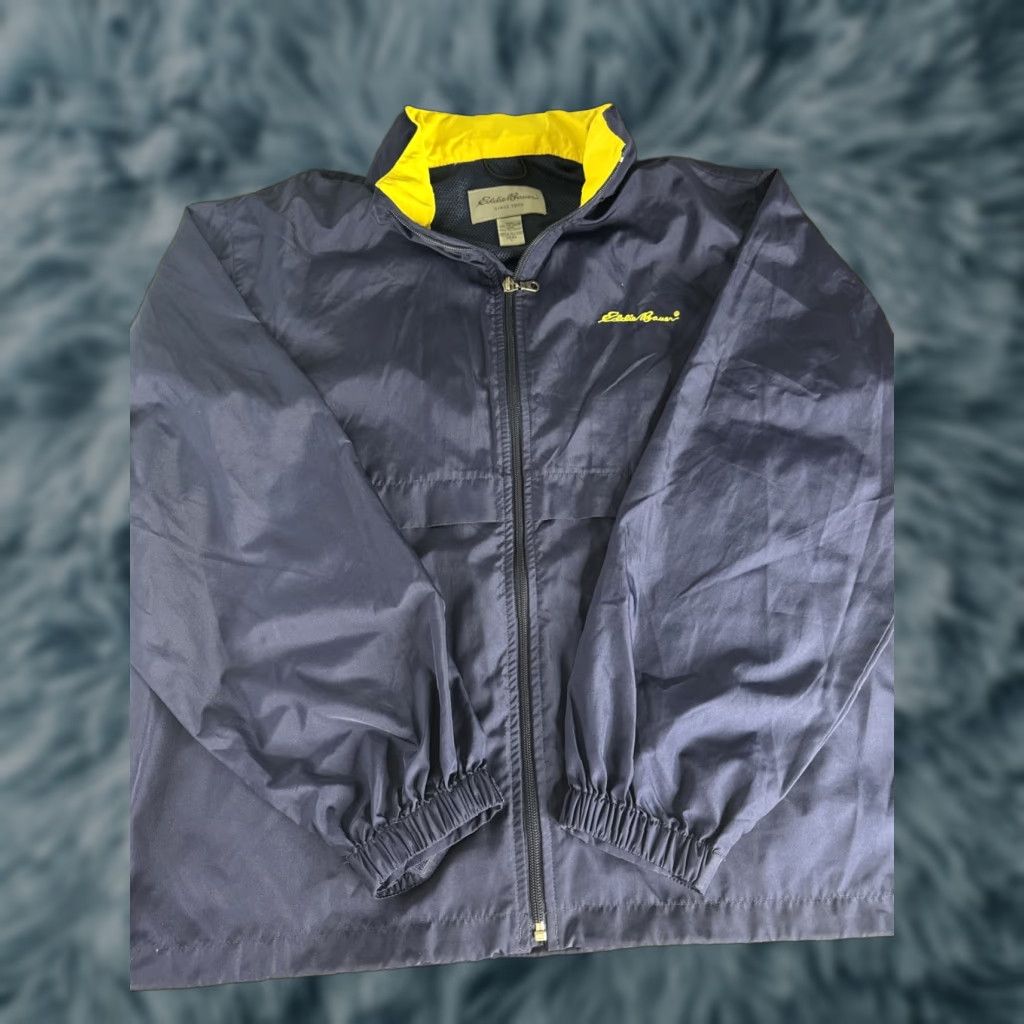Eddie Bauer VINTAGE Eddie Bauer Windbreaker Jacket Mens L Navy Packable Hoodie Sleeve Nylon Jacket Size US L / EU 52-54 / 3 - 1 Thumbnail