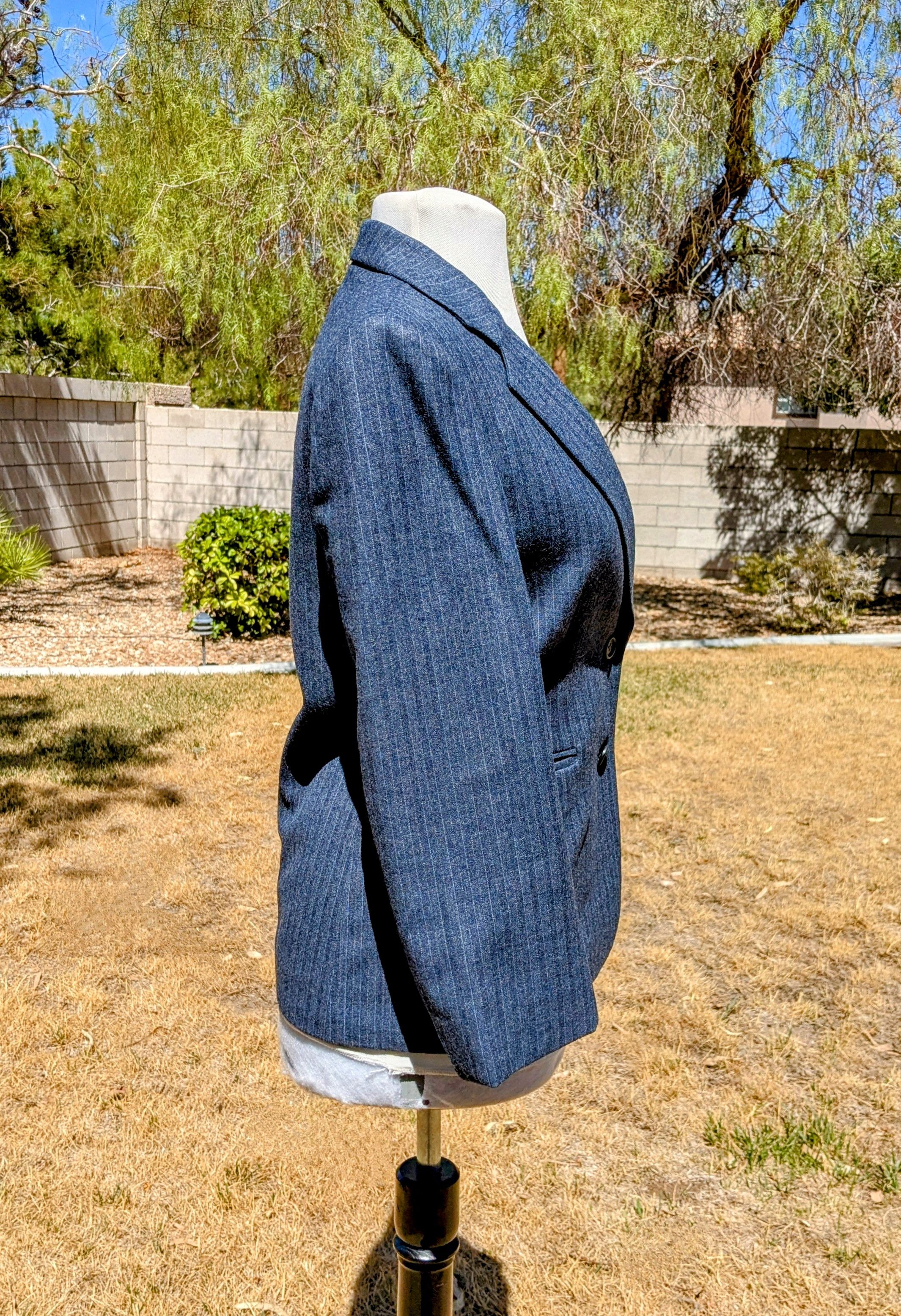 Other Grodin's Petite Pinstriped Single Breasted Wool Blazer Size S / US 4 / IT 40 - 3 Thumbnail