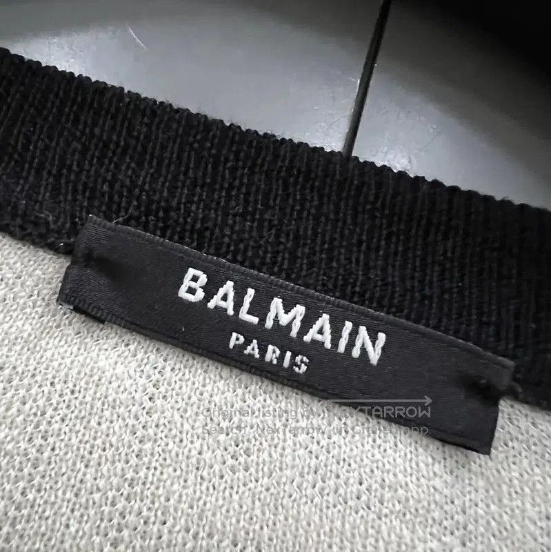 Balmain Balmain White Striped Wool Long Sleeve Sweater . Size L / US 10 / IT 46 - 2 Thumbnail