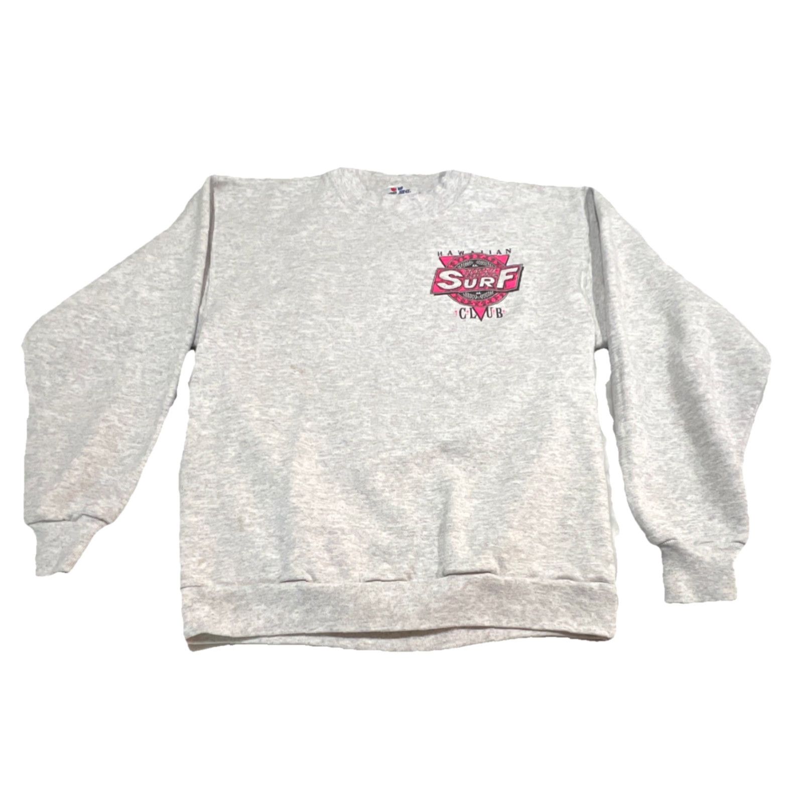 TEE JAYS VINTAGE Tee Jays Sweatshirt Men M Hawaiian North Shore Surf Club Graphic Print Puffy Paint Gray Cotton Blend Crew Neck Pullover Size US M / EU 48-50 / 2 - 7 Thumbnail