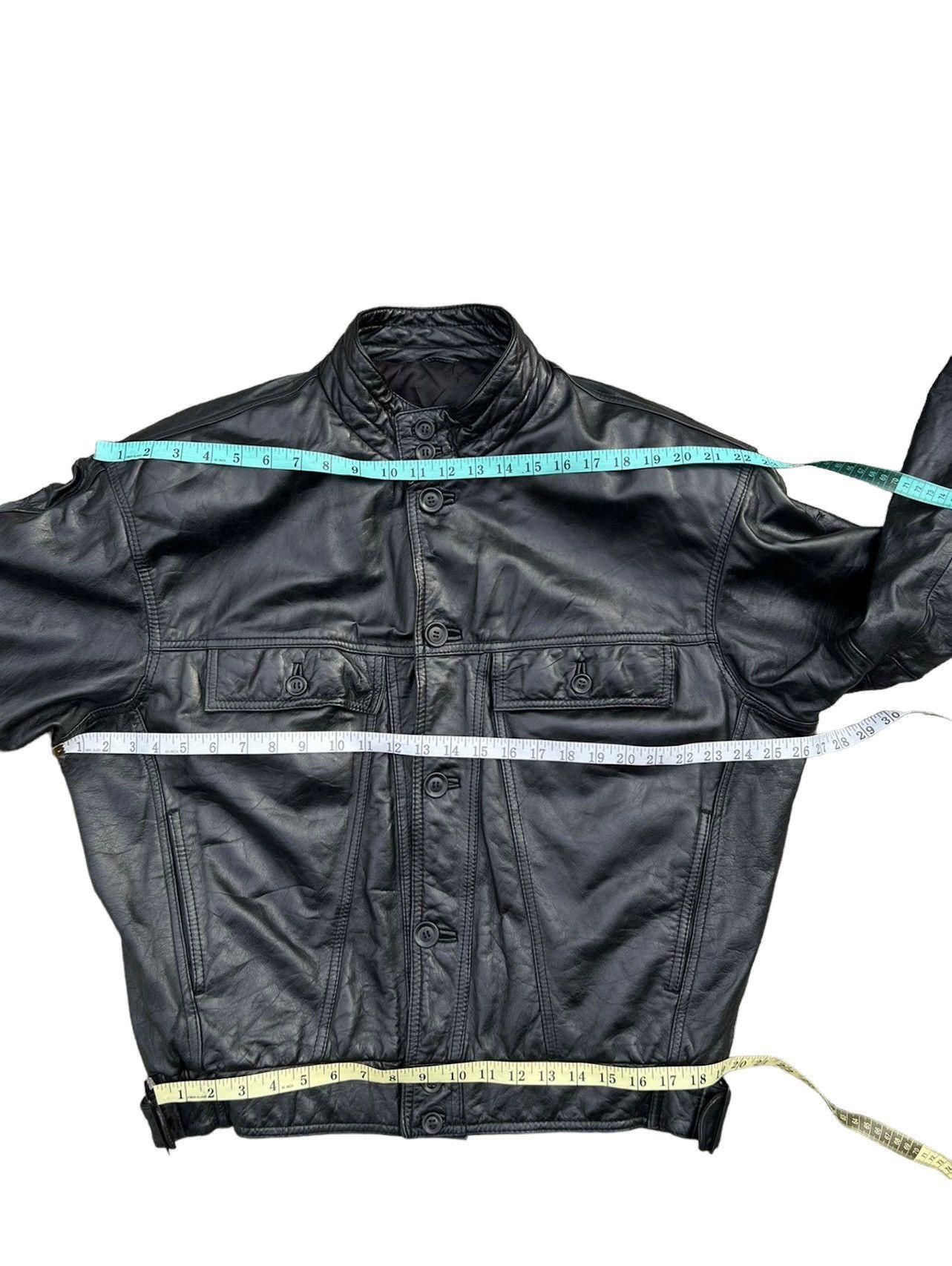 Japanese Brand Vintage 90s Skyline Club Cow Leather Oversize Bondage Jacket Size US L / EU 52-54 / 3 - 3 Thumbnail