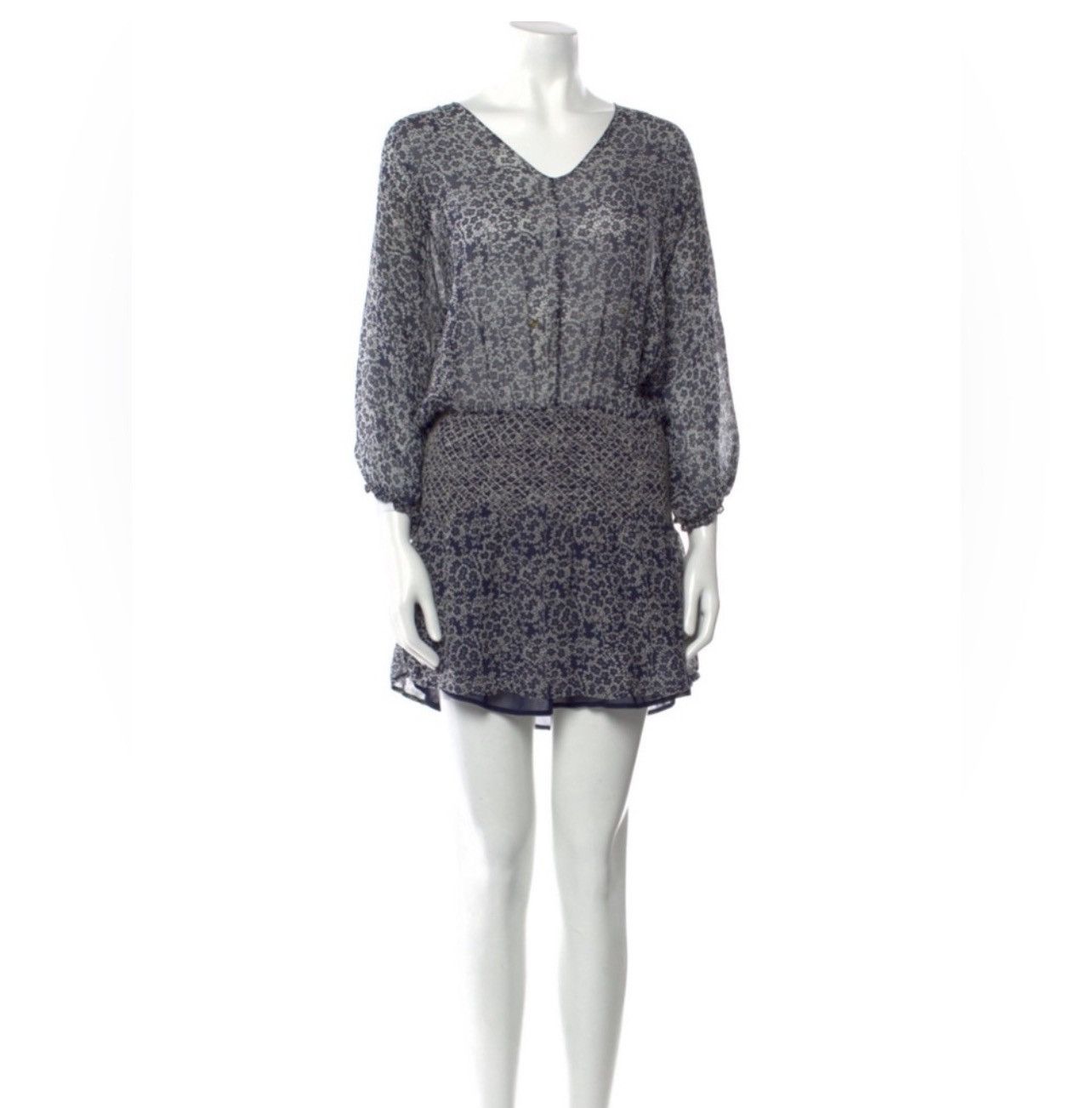 Ulla Johnson Ulla Johnson Samira Floral Printed Smocked Waist Mini Dress Size S / US 4 / IT 40 - 3 Thumbnail