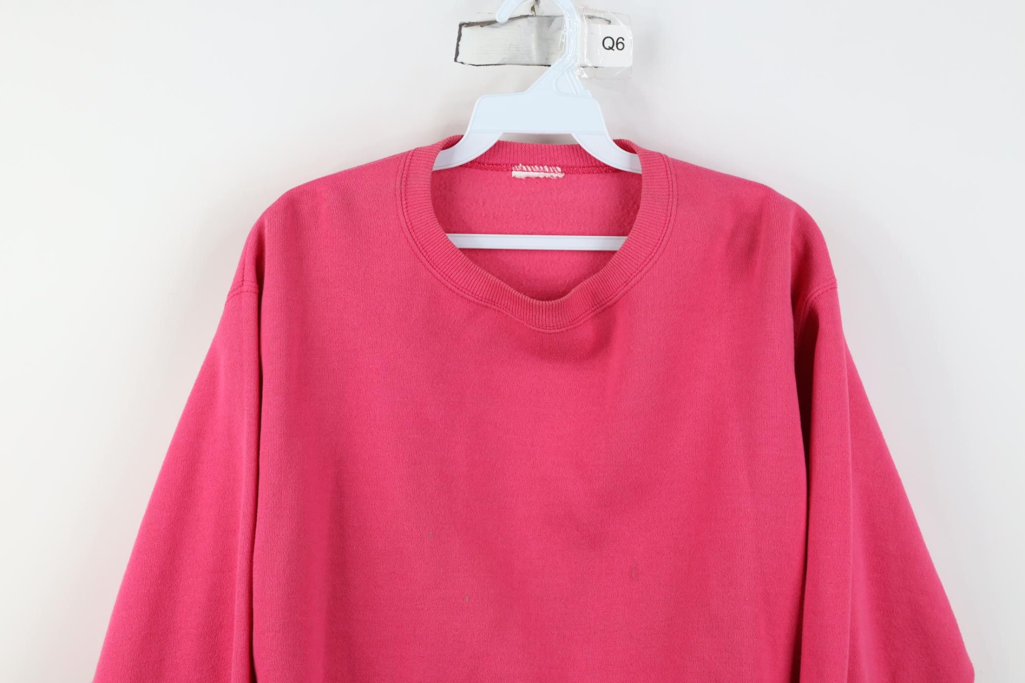 Vintage Vintage 90s Streetwear Blank Crewneck Sweatshirt Pink Size L / US 10 / IT 46 - 2 Thumbnail