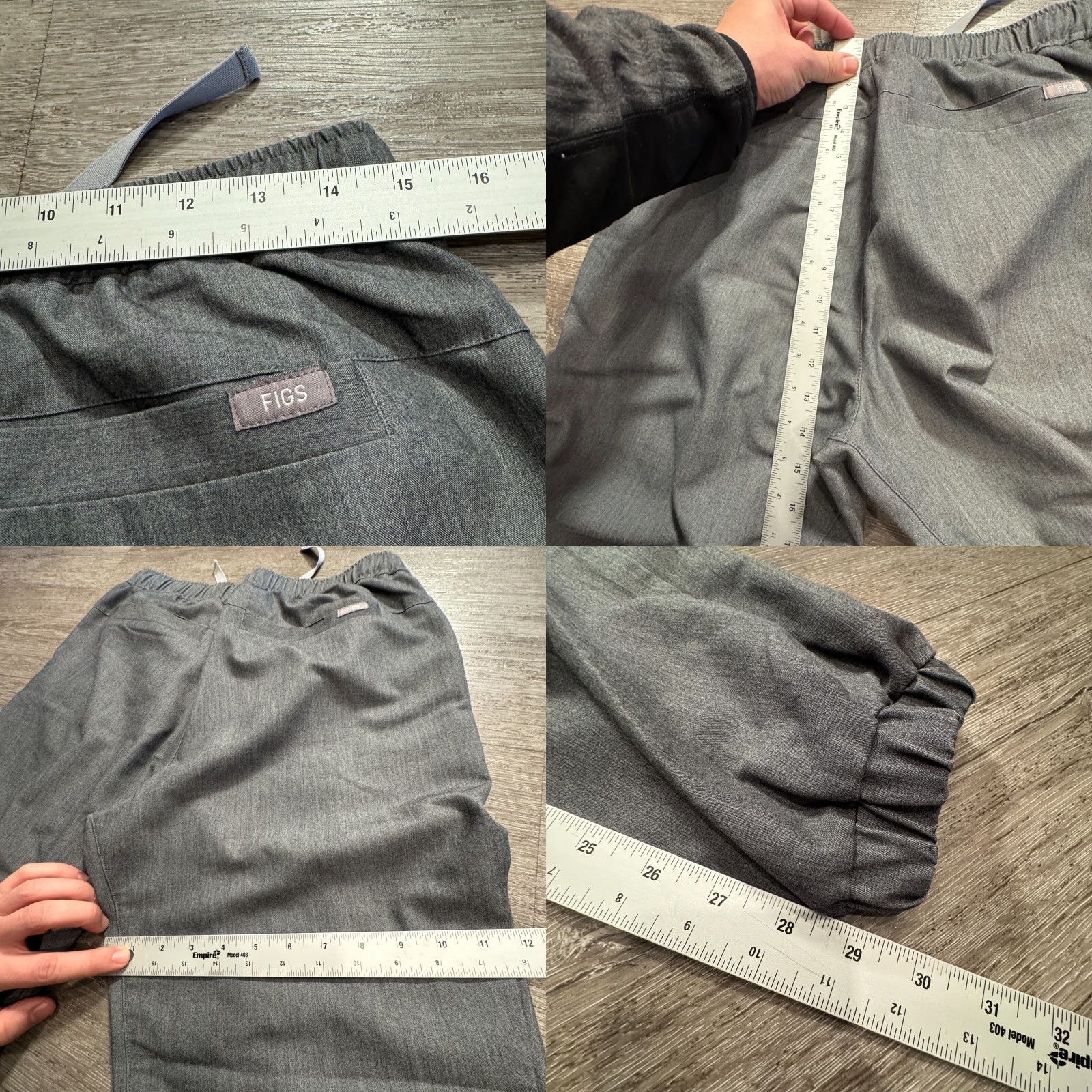 Vintage FIGS Gray Medium Pants Scrubs Figs Drawstring Jogger Polyester Men M Textile Uniform Size US 31 - 8 Thumbnail