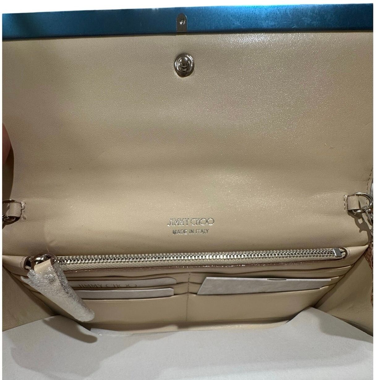 Jimmy Choo Jimmy Choo Milla Lace Clutch – Powder Pink w/ Chain Strap Size ONE SIZE - 7 Thumbnail