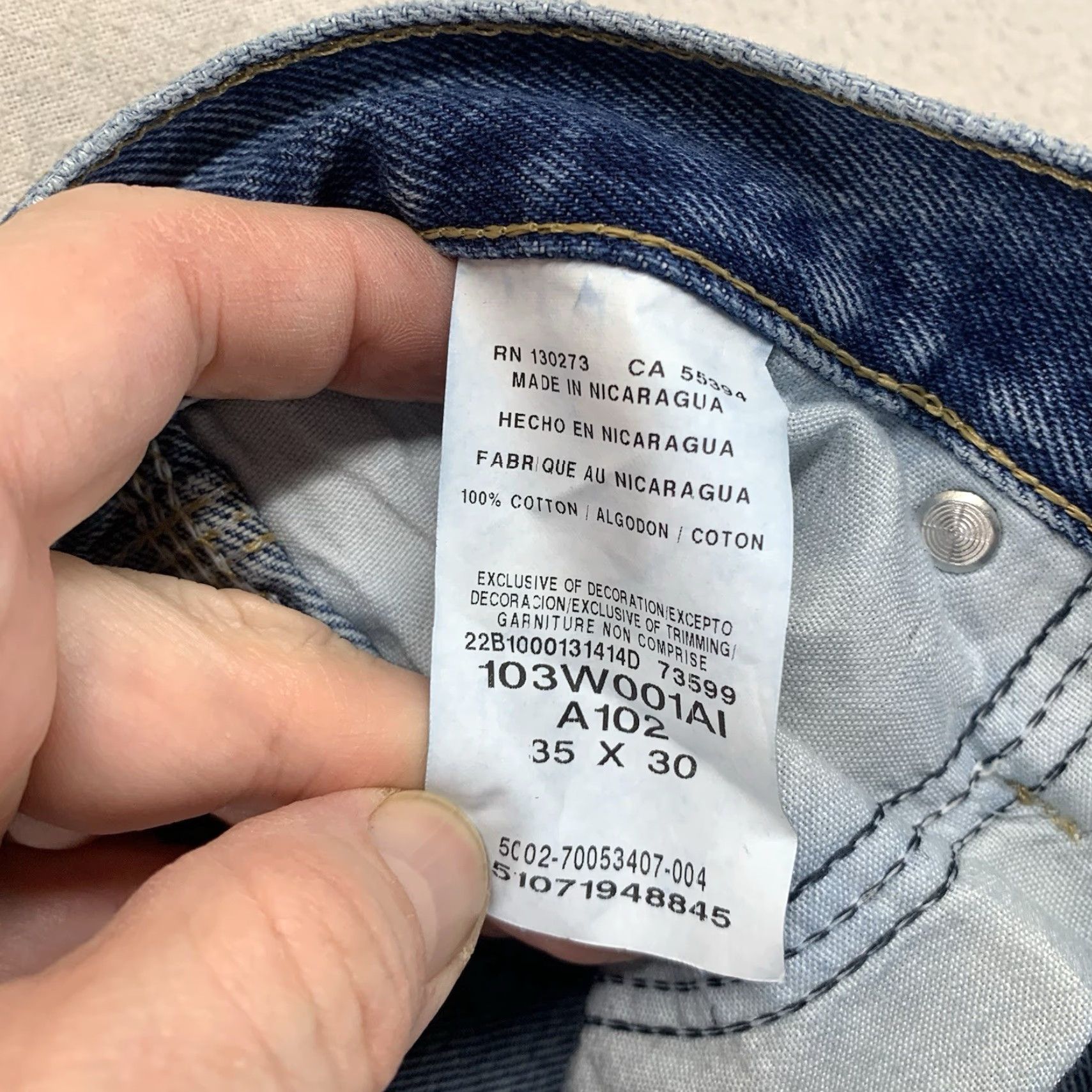 Wrangler Wrangler Jeans Mens 35x30 Blue Denim Relaxed Fit Carpenter Workwear Size US 35 - 4 Thumbnail