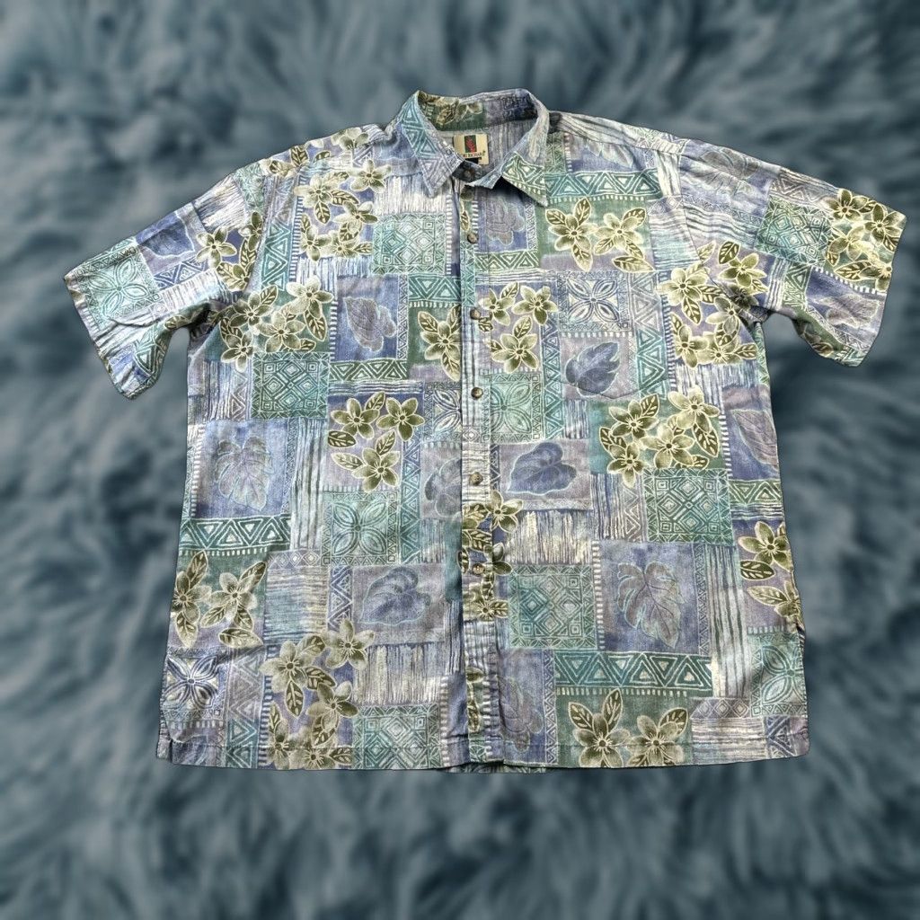 Tori Richard Tori Richard Shirt Mens XL Blue Geometric Button Up Size US XL / EU 56 / 4 - 1 Thumbnail