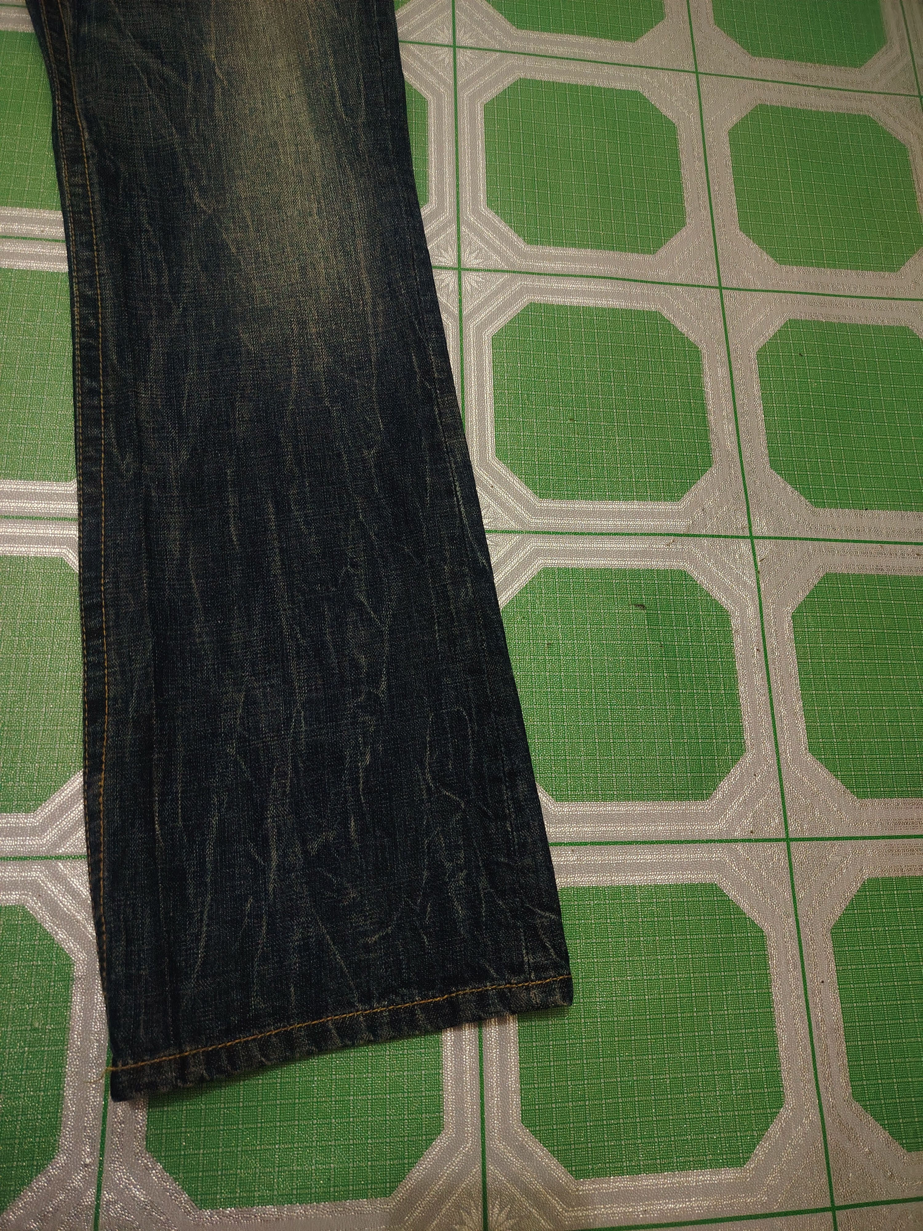Who Decides War Japanese Army of no! Lace Waist & pocket Flared Jeans Size US 33 - 9 Thumbnail