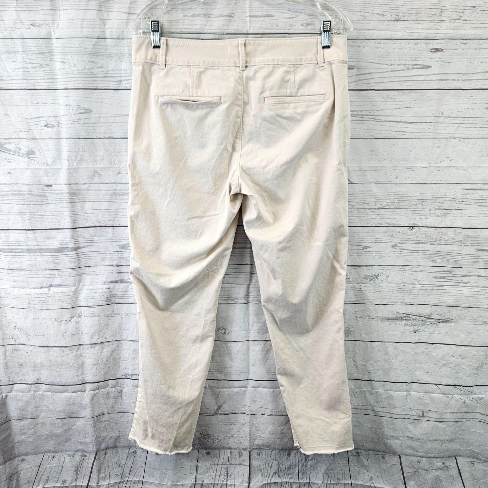 Loft LOFT Ann Taylor Womens Marisa Ankle Pants Sz 6 Embroidered Raw Hem Ivory Cotton Blend Pants Womens 6 Ankle Embroidered Ivory 90s? Size 28" / US 6 / IT 42 - 4 Thumbnail