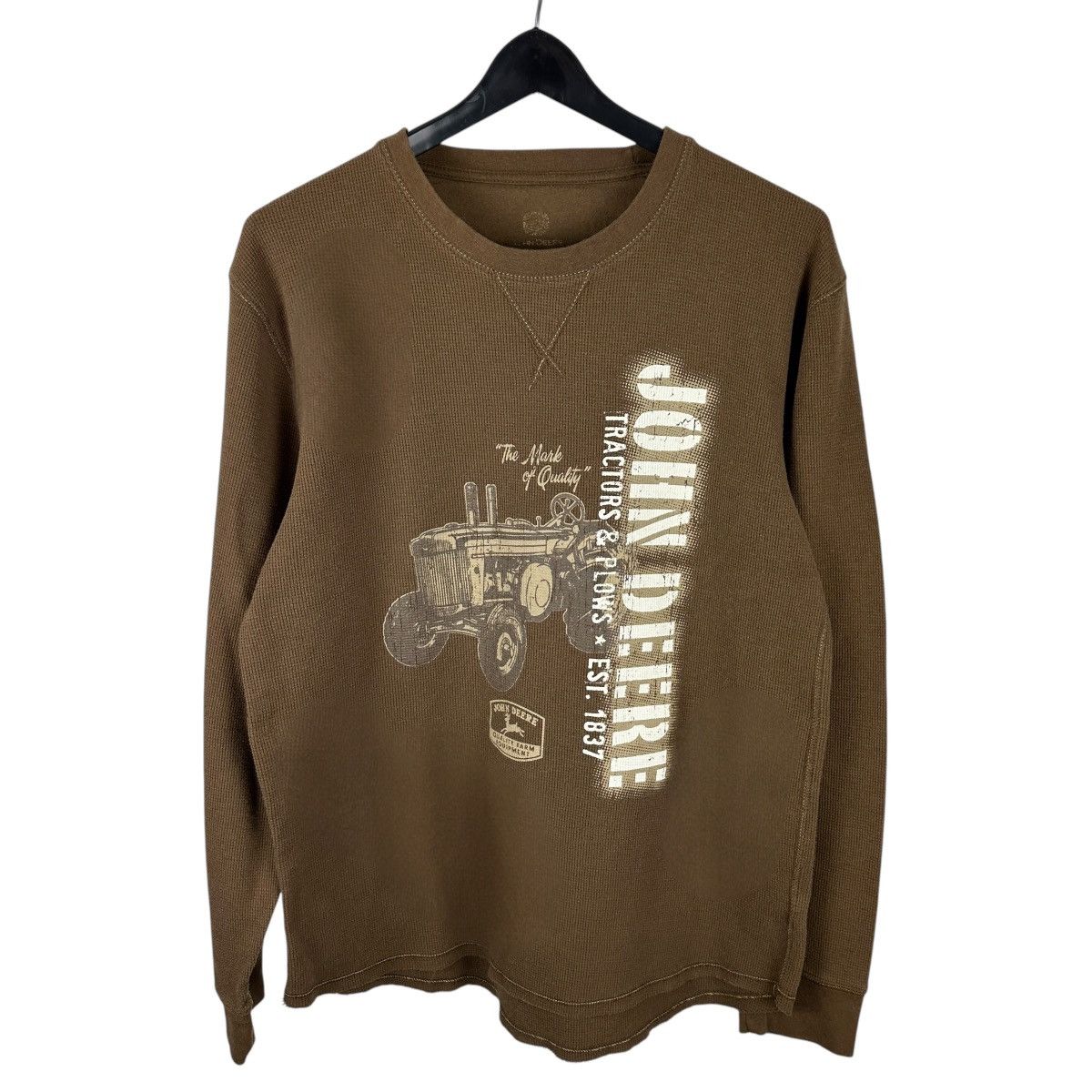 John Deere Mens Y2K John Deere Tractors Waffle Knit Thermal Shirt Size US L / EU 52-54 / 3 - 1 Thumbnail