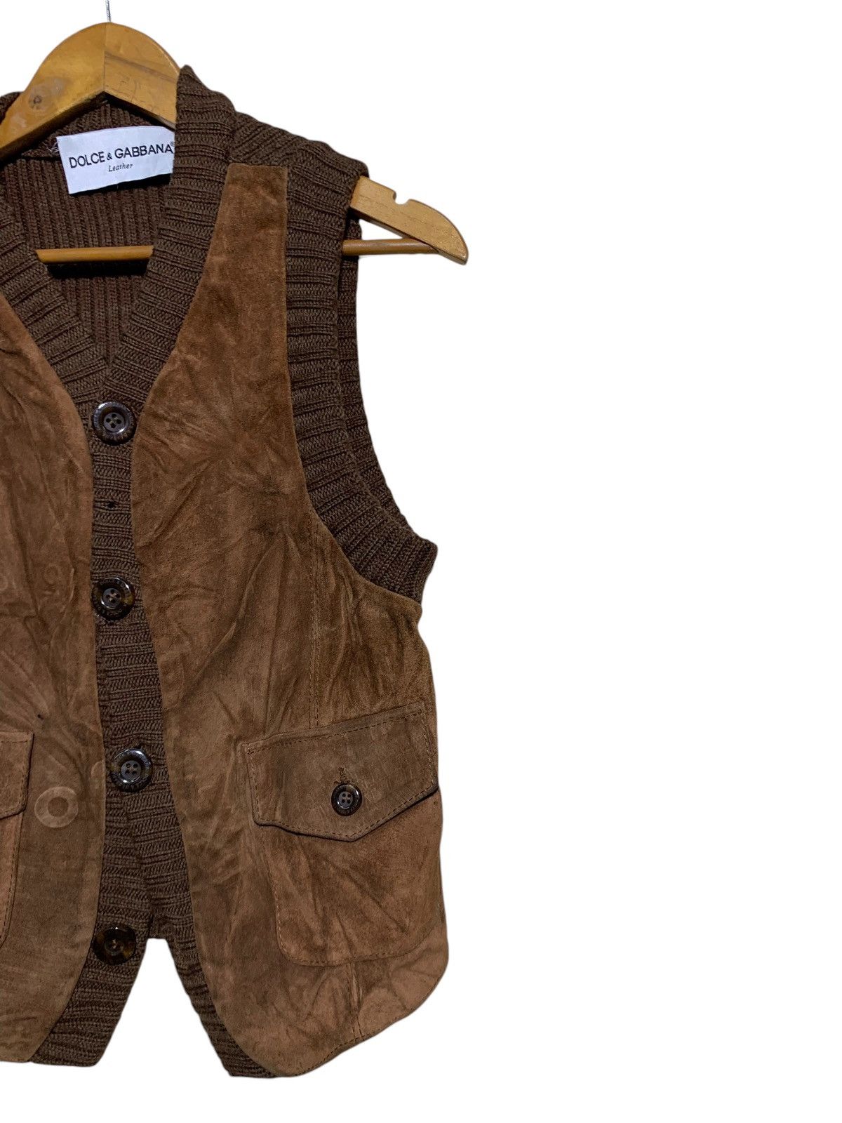 Dolce & Gabbana 🔥D&G LEATHER VEST BROWN Size US M / EU 48-50 / 2 - 3 Thumbnail