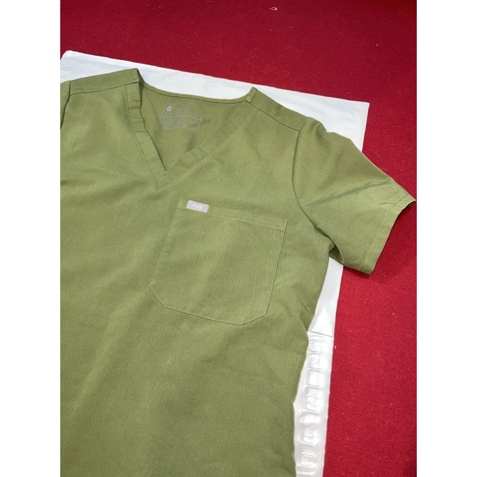 Vintage FIGS Scrubs Top Shirt Womens MEDIUM GREEN V Neck pullover Technical Collection M Size M / US 6-8 / IT 42-44 - 3 Thumbnail