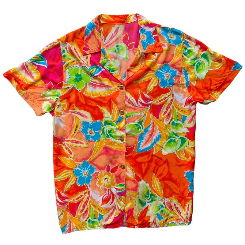Vintage Vintage shirt with flower patterns Size M / US 6-8 / IT 42-44 - 1 Thumbnail