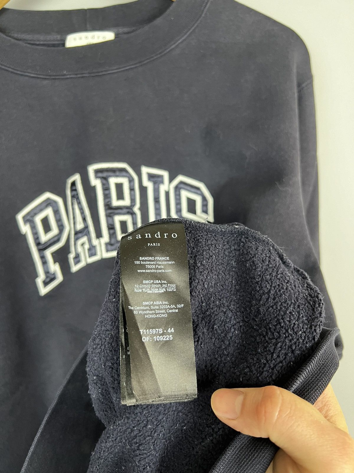 Sandro LAST DROP (L) Sandro Paris men's sweatshirt big logo “Paris” Size US L / EU 52-54 / 3 - 4 Thumbnail